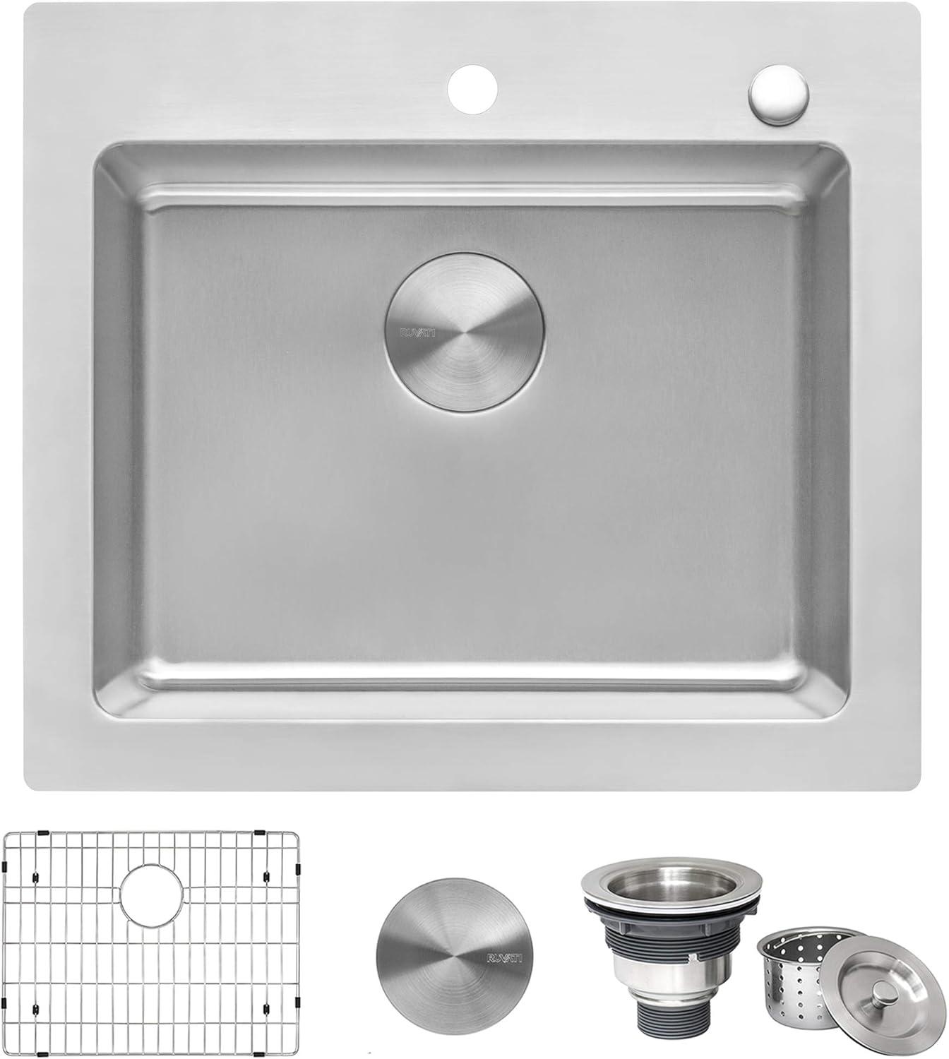 Ruvati 28" Stainless Steel Drop-In Single Bowl Kitchen Sink