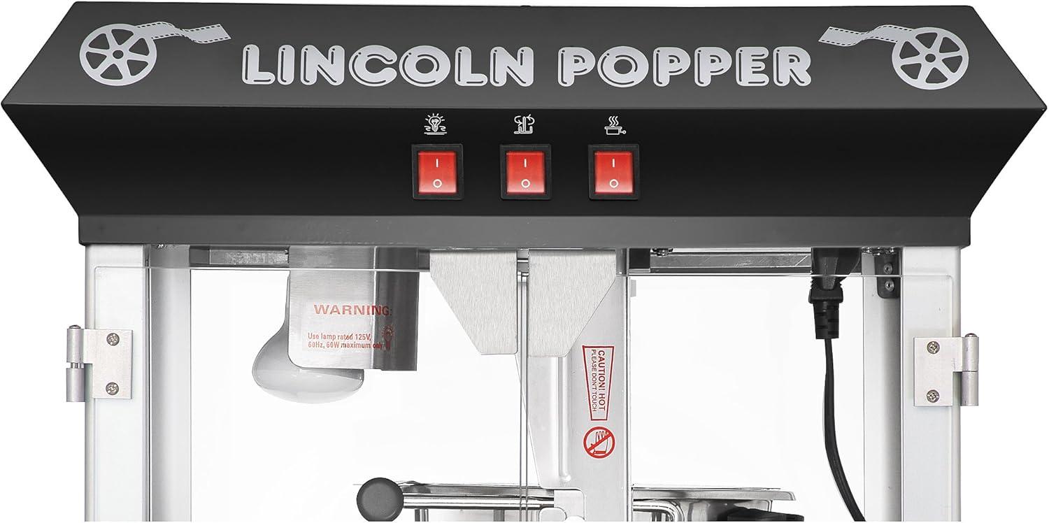 Great Northern Popcorn 8 oz. Lincoln Popcorn Machine With Cart – Black