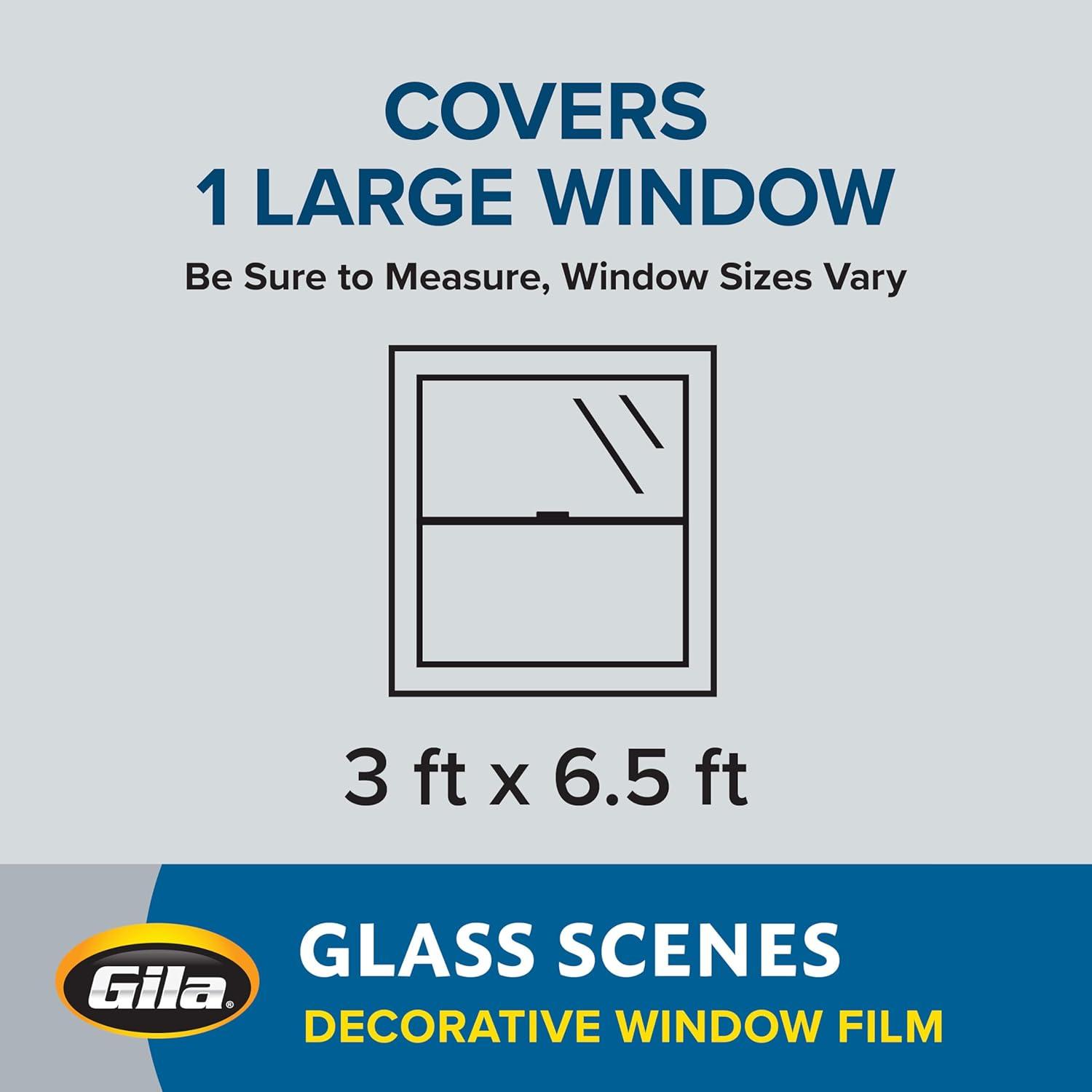 Gila® Glass Scenes Ice Forest Decorative Residential Window Film No Glue No Adhesive Static Cling DIY 3ft x 6.5ft (36in x 78in) (19.5 sq ft)