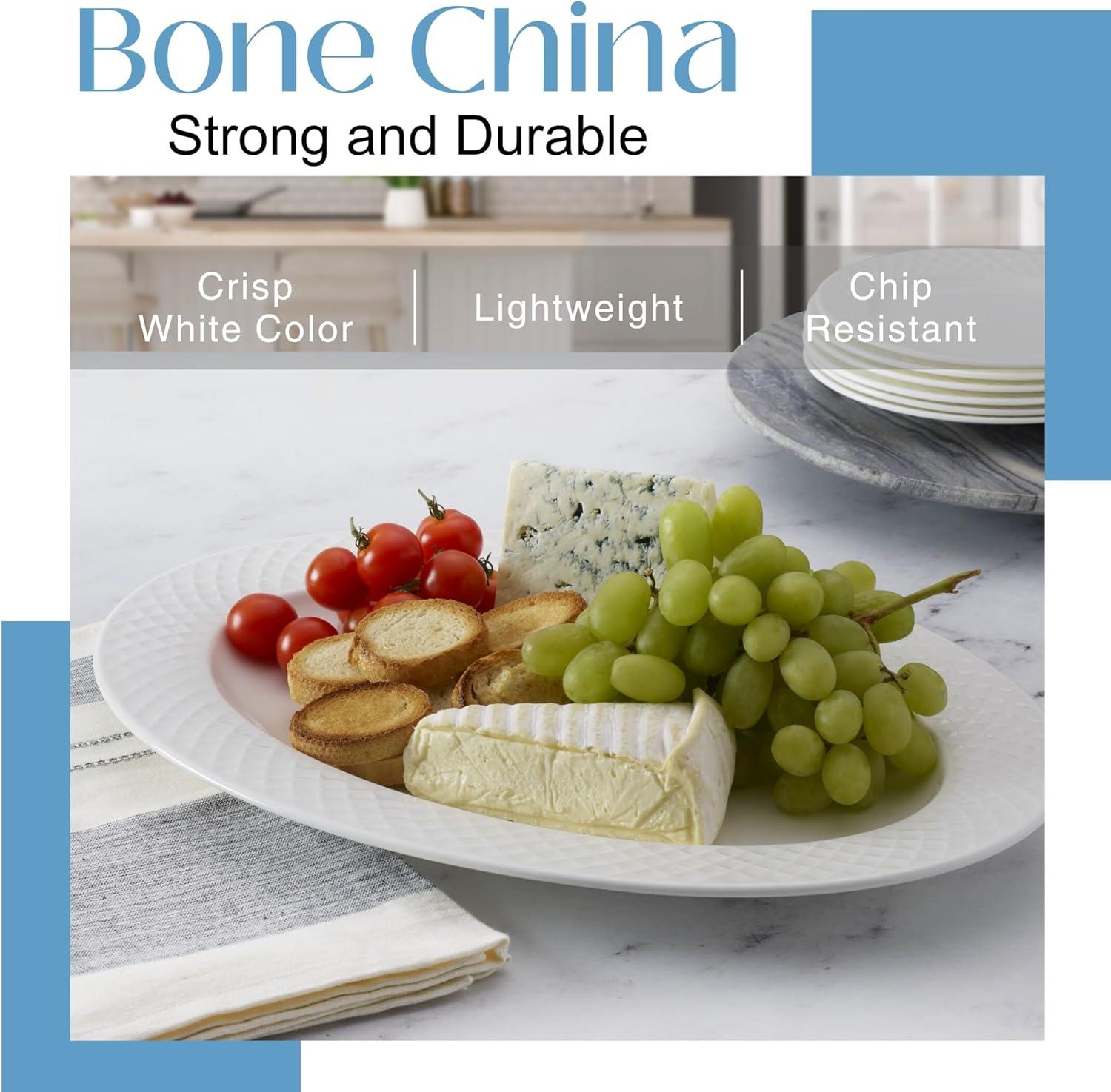 Mikasa Mikasa Trellis 16in. Lightweight Chip-Resistant Bone China Serving Platter