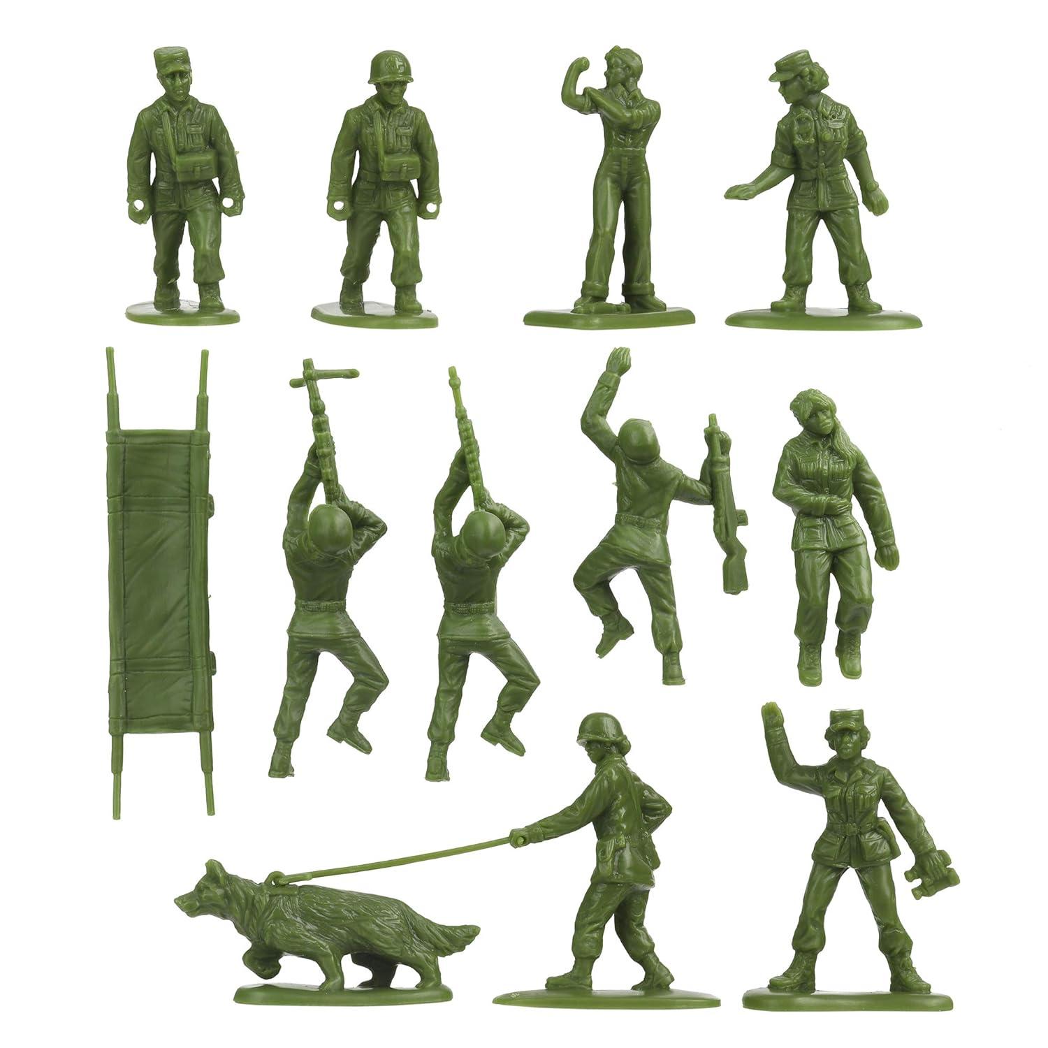 BMC Plastic Army Women - 36pc OD Green Female Soldier Figures - Made in USA