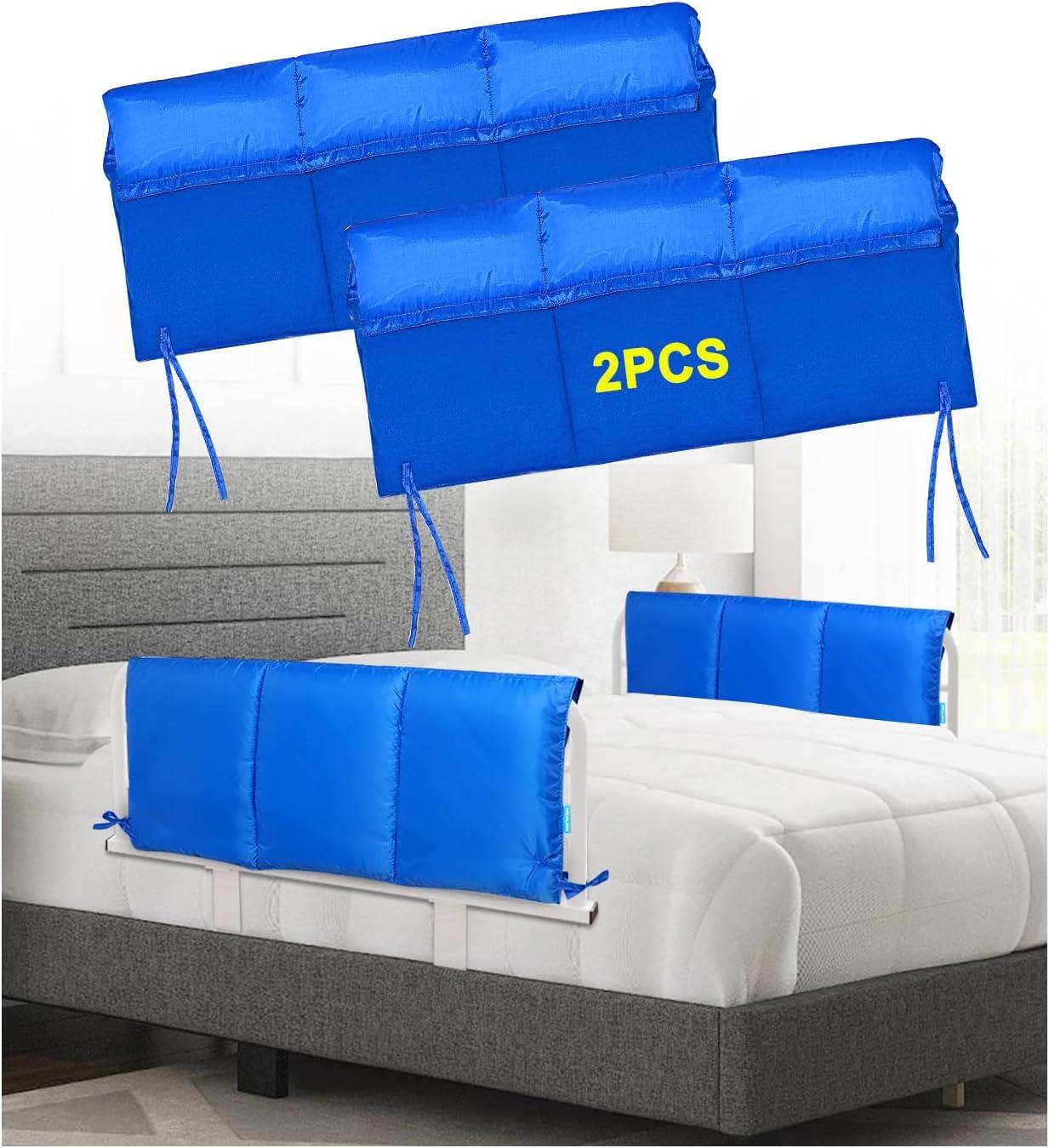 Bed Rail Covers for Hospital Bed Elderly Adults Bumper Seniors Guard Rail Bumpers Pads Bed Protector Side Padded Cover Bed Rail Padding Rails Not Included, Padded Cover Only (32x12inch, 2 PCS)