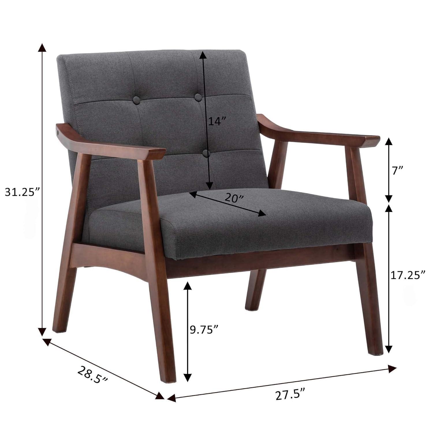 Convenience Concepts Take a Seat Natalie Accent Chair, Dark Gray Fabric/Espresso, All Ages