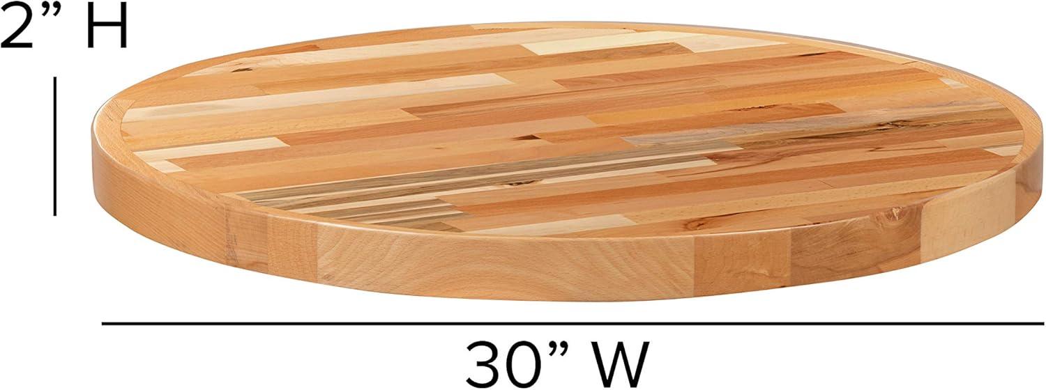 Mayfair Round Butcher Block Style Table Top - Restaurant Table Top