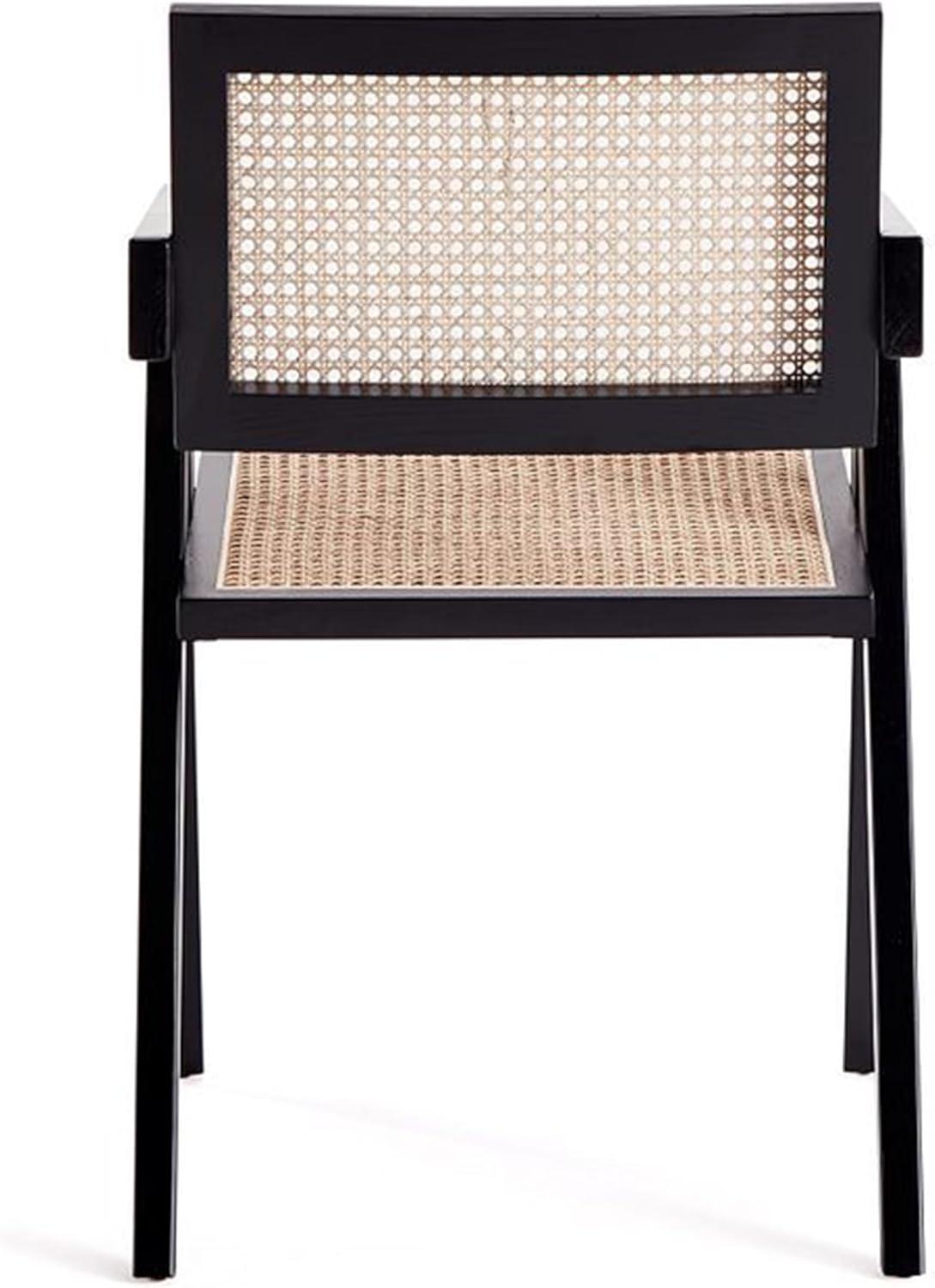 Manhattan Comfort Hamlet 18.11" Wood Dining Arm Chair in Black (Set of 2)