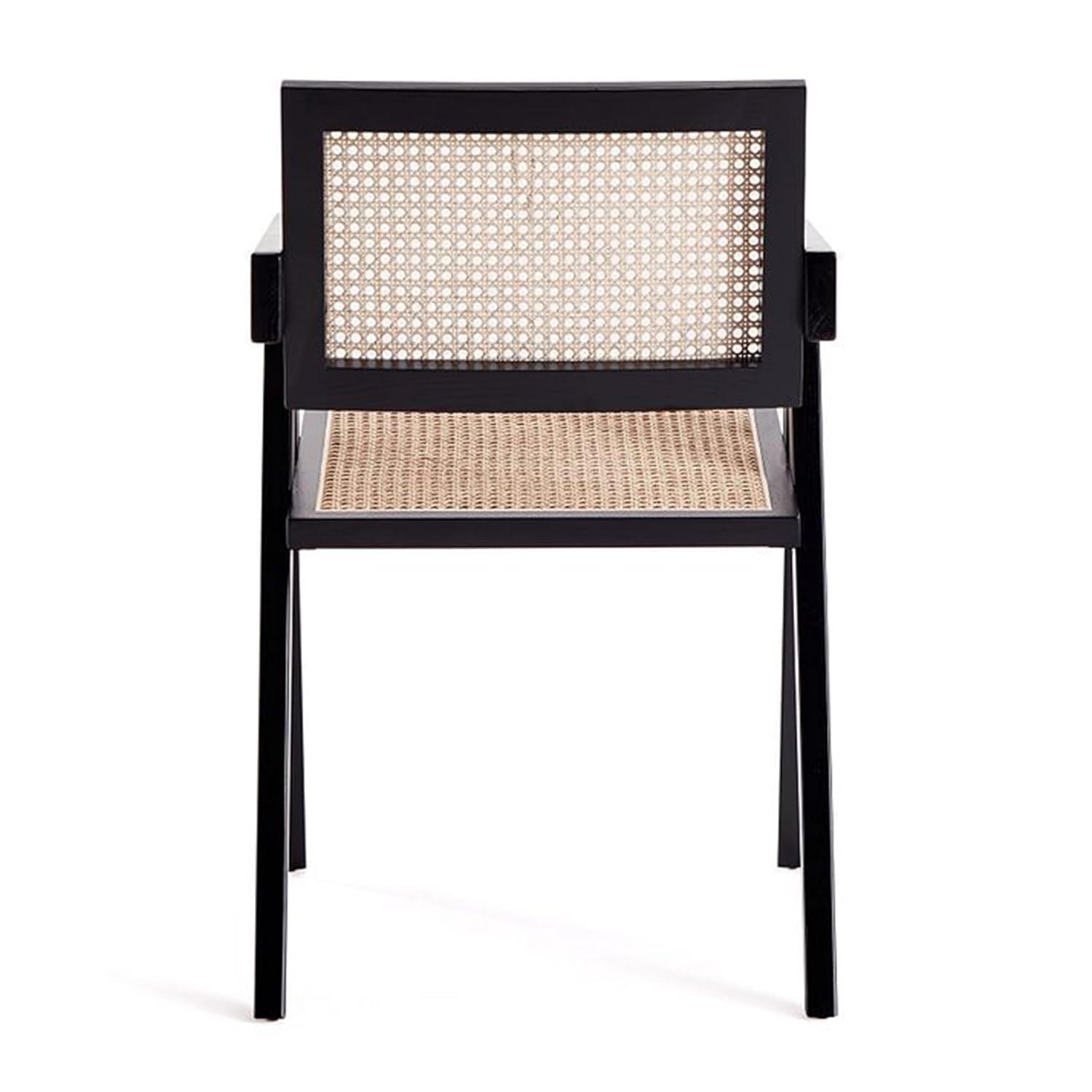 Manhattan Comfort Hamlet 18.11" Wood Dining Arm Chair in Black (Set of 2)