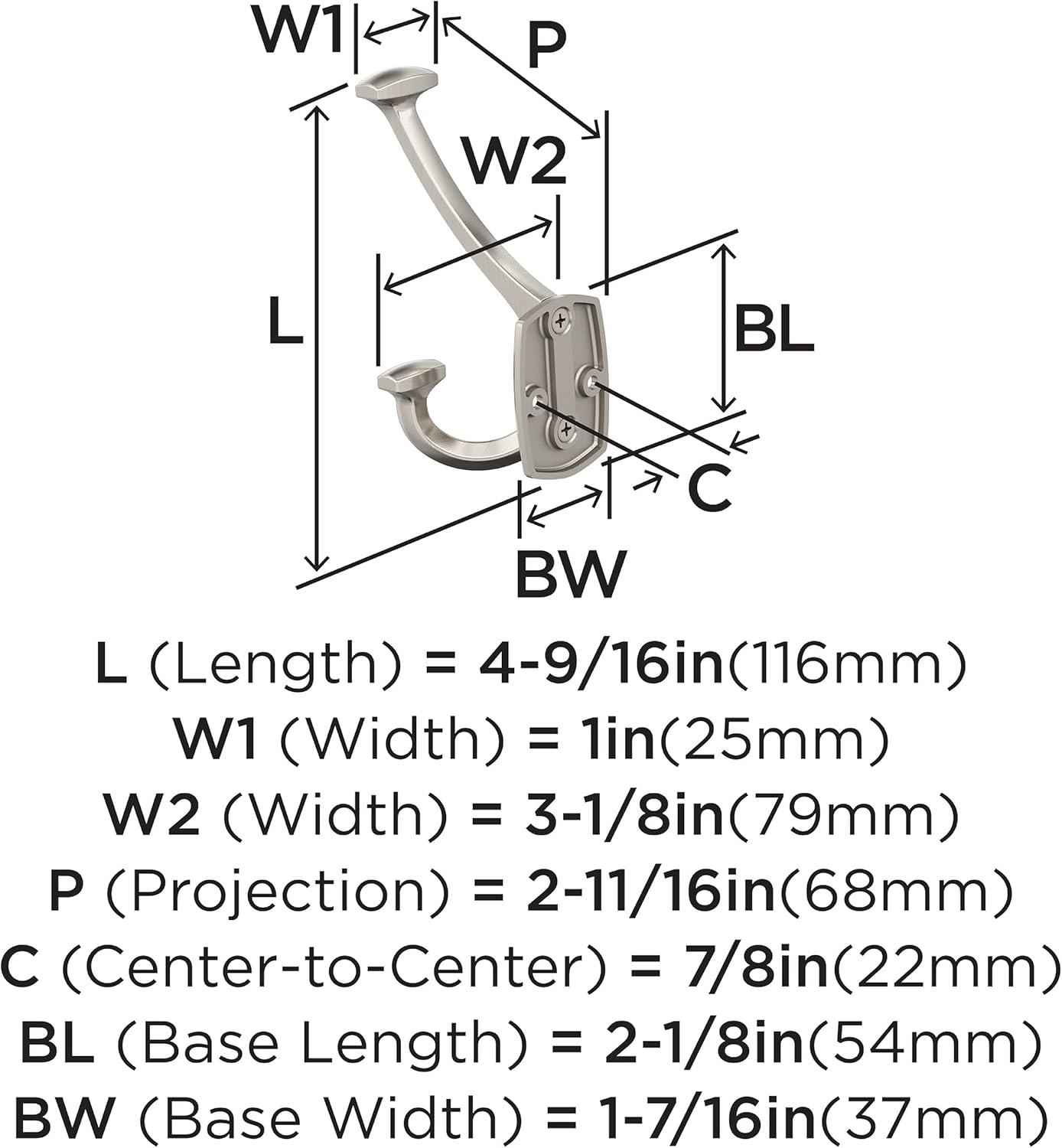 Vicinity Traditional Triple Prong Decorative Wall Hook