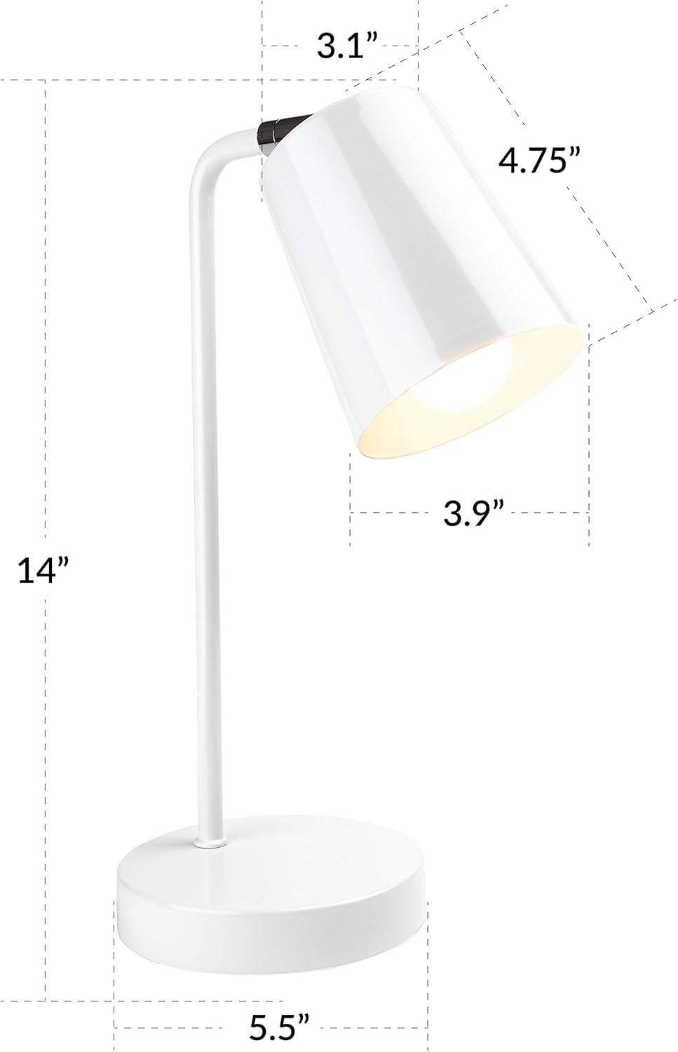 White Adjustable Metal LED Desk Lamp with Touch Switch