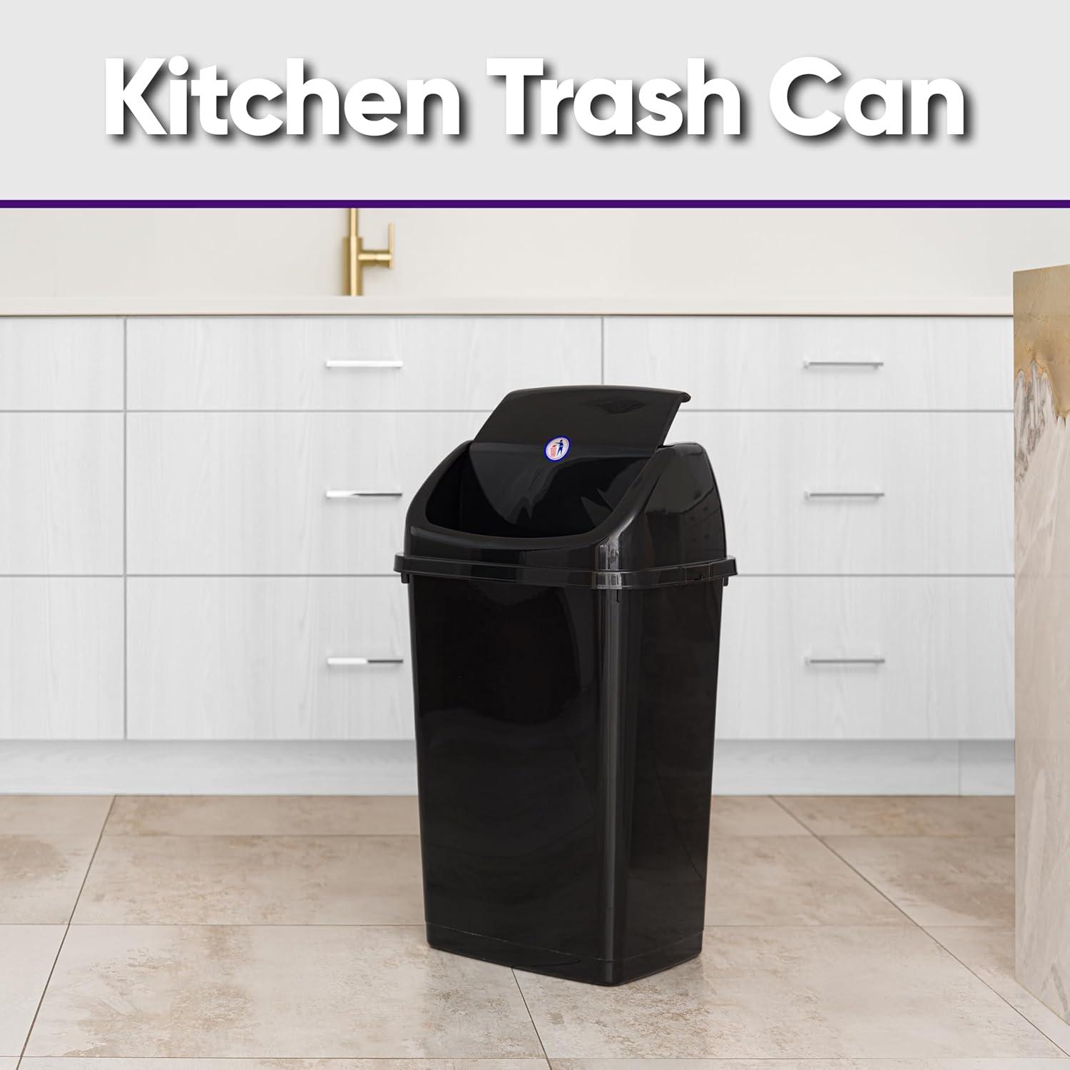 Superio Plastic 13 Gallon Swing Top Trash Can