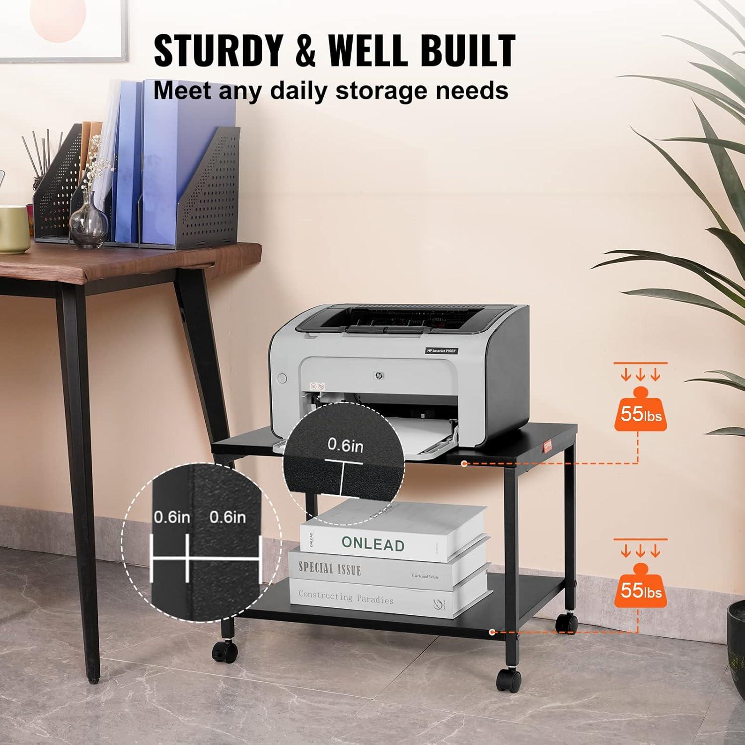 13.4'' H x 18.9'' W Printer Stand with Wheels