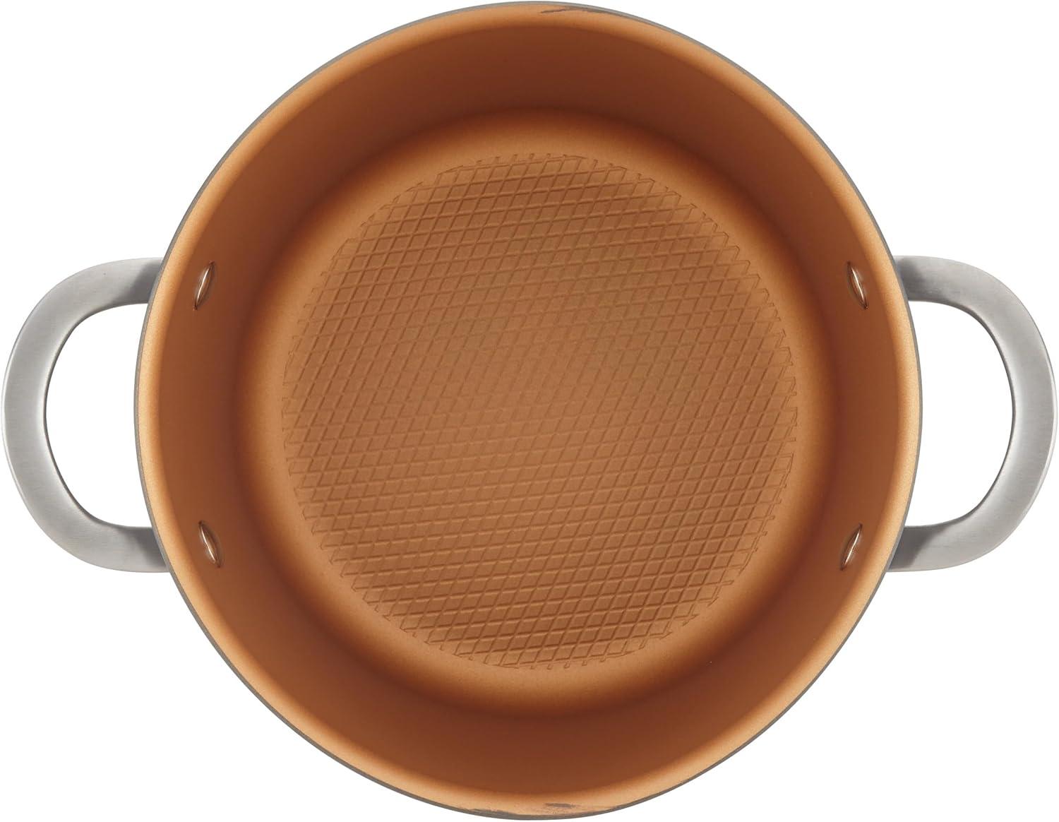 Ayesha Curry Ayesha Curry Home Collection Hard Anodized Nonstick Sauce Pot with Lid, 4.5 Quart, Gray