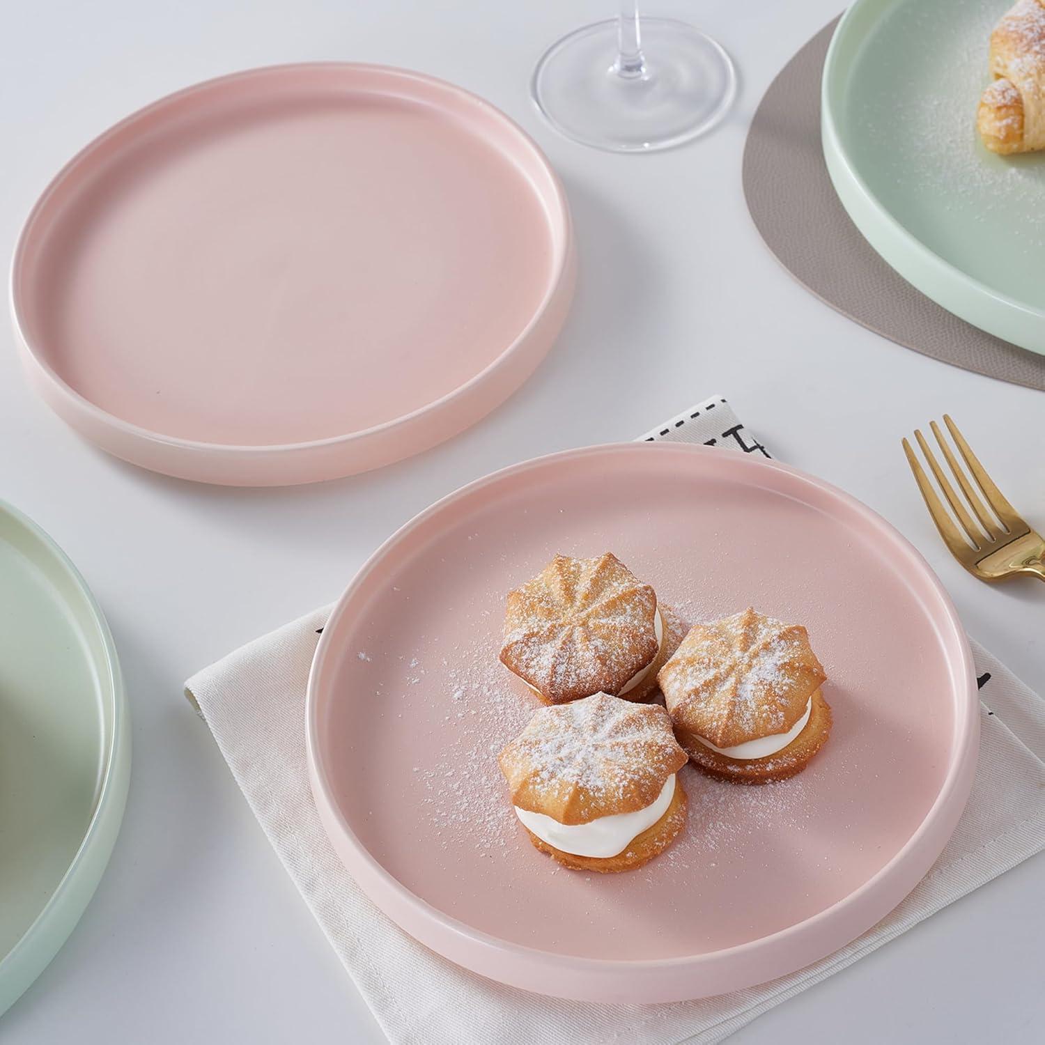 Stone + Lain Stella Porcelain Collection Dish Set, 6 Dinner Plates Service for 6, Blush