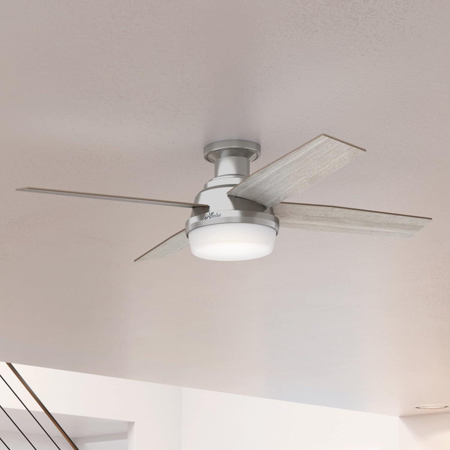 52" Dempsey Low Profile Ceiling Fan with Remote (Includes LED Light Bulb) - Hunter Fan