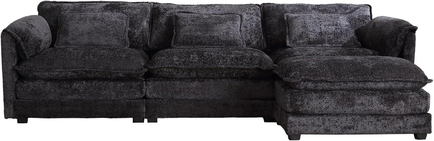 Latitude Run® Millan 112" L Shaped Modular Sectional Sofa with Ottoman & Memory Foam
