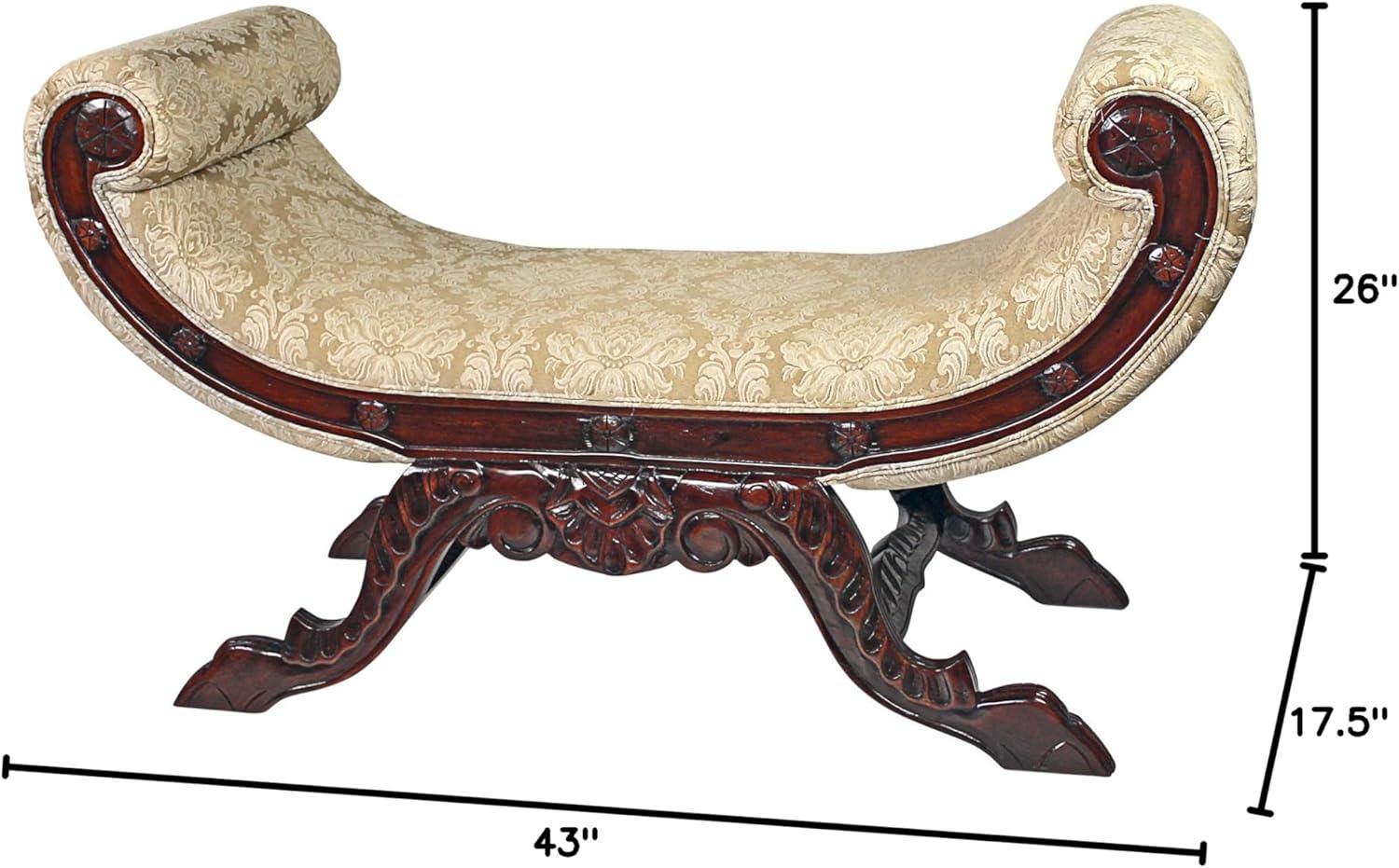 Design Toscano Waldorf Rolled Arm Bench