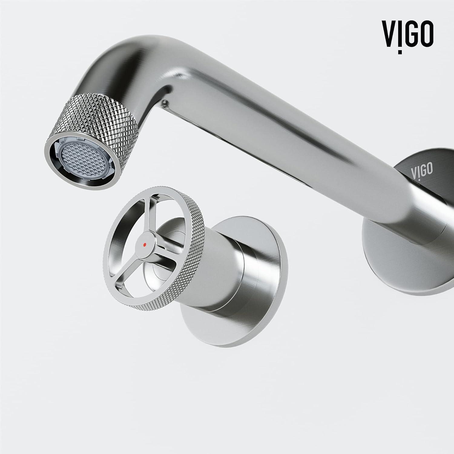 Cass 3" H Two Handle WaterSense Wall Mount Bathroom Faucet