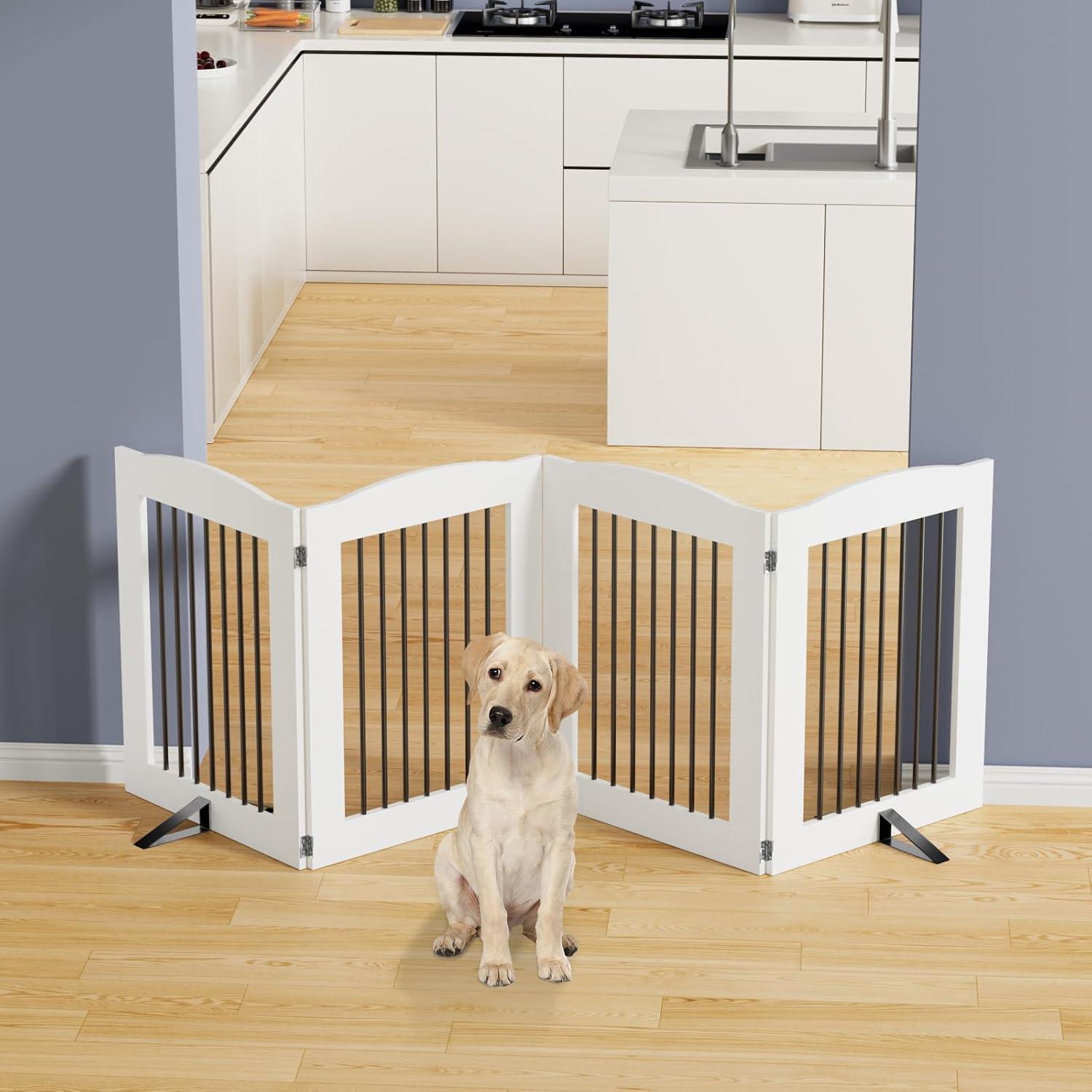 Archie & Oscar™ Freestanding Dog Gates, Foldable Dog Fence Indoor For Stairs, Doorways