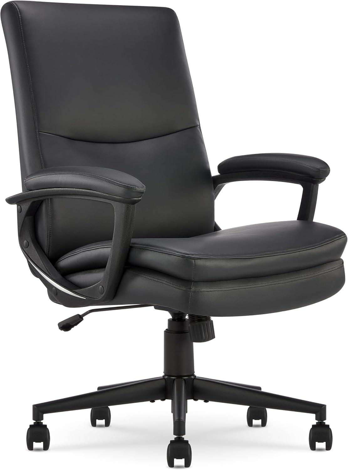 CLICK365 Click365 Classic Comfort Executive Office Chair, Ergonomic Mid-Back, Double-Layer Seat Cushion