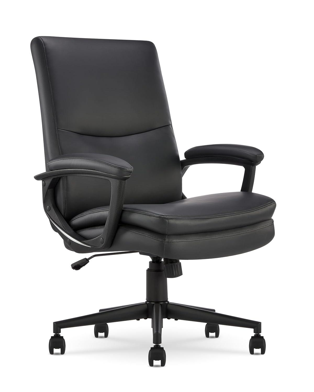 CLICK365 Click365 Classic Comfort Executive Office Chair, Ergonomic Mid-Back, Double-Layer Seat Cushion