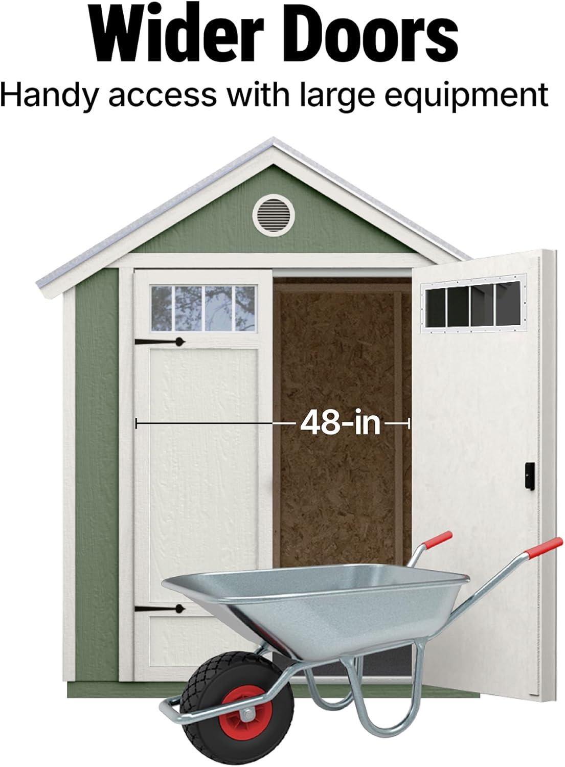 Handy Home Garden 6 ft. W x 8 ft. D Wood Storage Shed with Floor