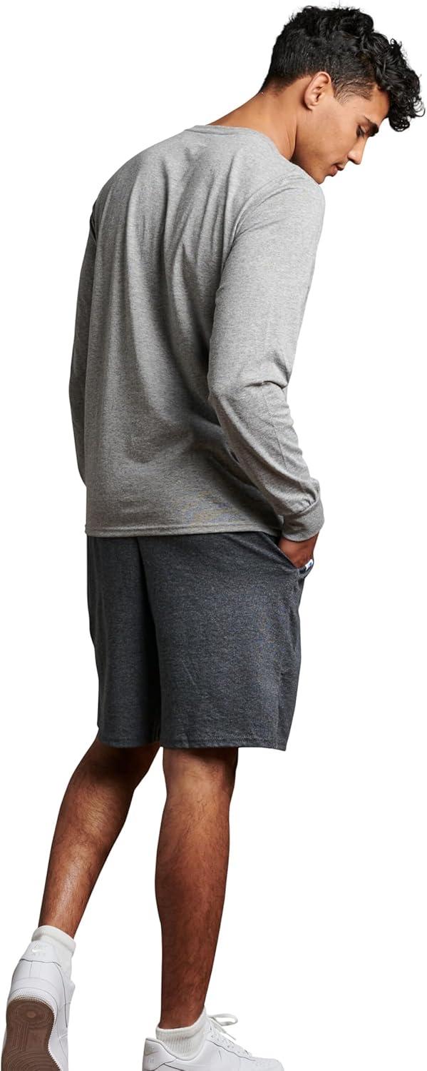 Russell Athletic Men's and Big Men's 9-10" Cotton Shorts with Pockets and Adjustable Waist, Sizes S-4XL