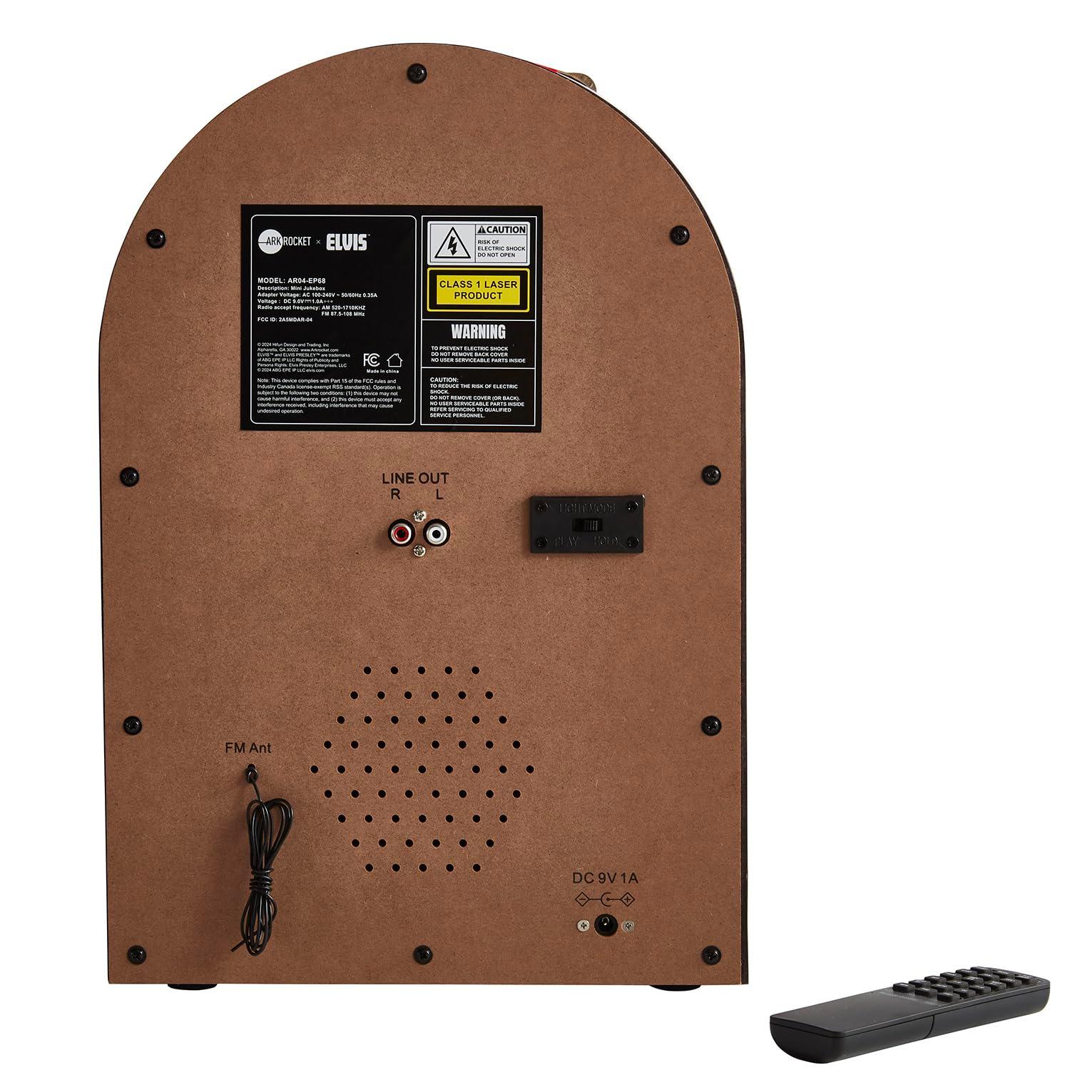 Arkrocket Audio ArkrocketxElvis Presley Mini Jukebox / Tabletop CD Player / Bluetooth Speaker (Black/Gold)