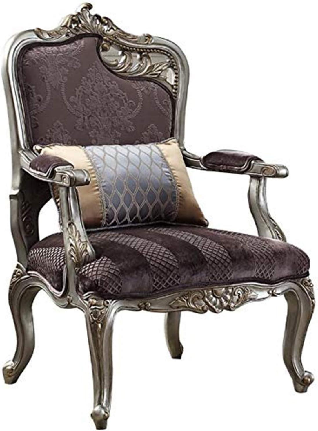 Picardy Antique Platinum Velvet Handcrafted Recliner Chair