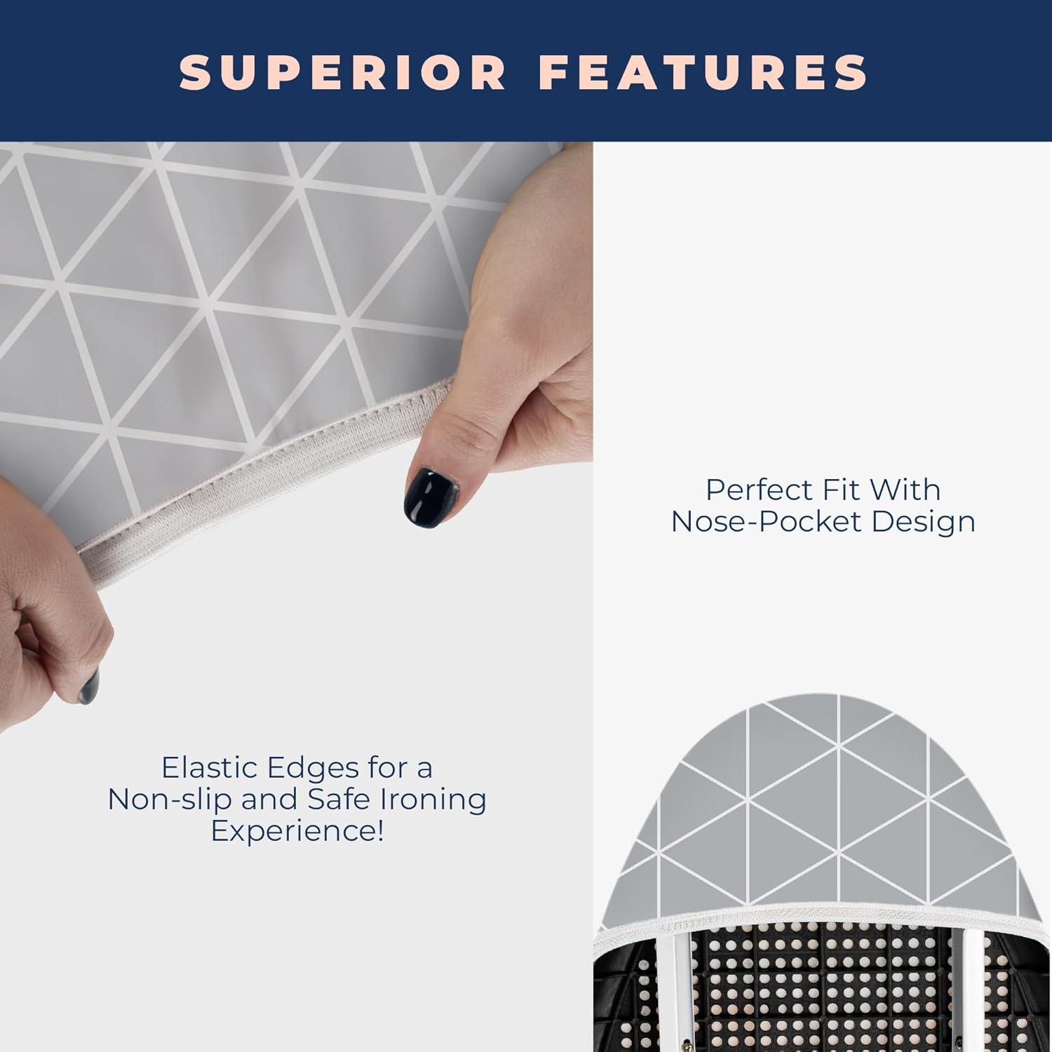 happhom 12 x 30 Tabletop Ironing Board Cover with Elasticized Edges, Fits Small, Table Top and Mini Boards