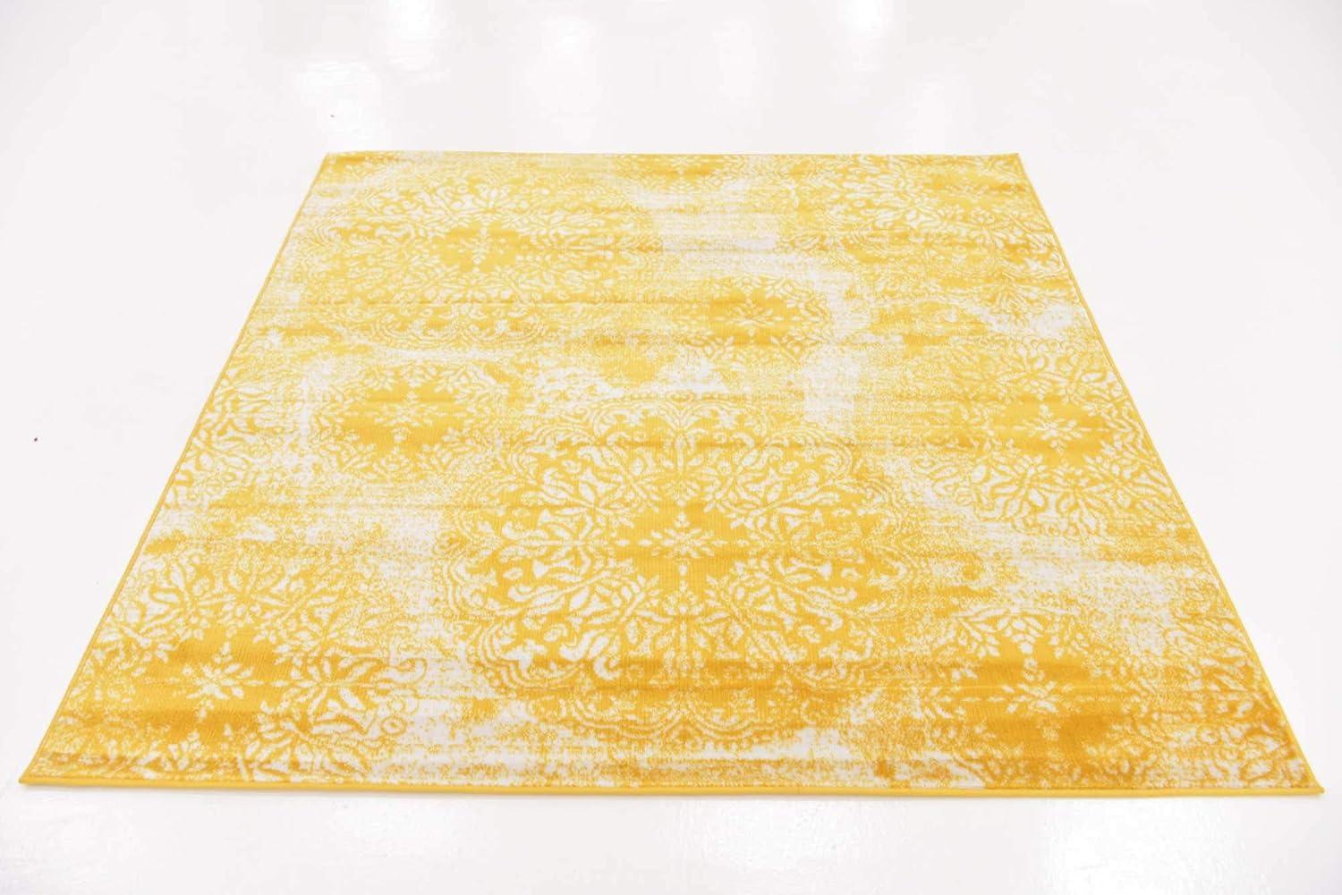 Unique Loom 6' 0 x 6' 0 Sofia Grand Yellow Area Rug