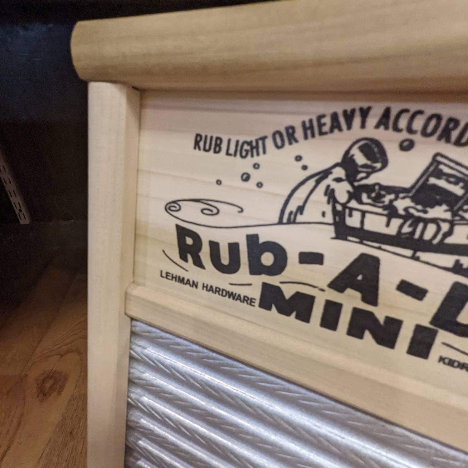 Lehman's Small Tin Manual Washboard, Rub-A-Dub, Spiral Crimp, Functional, Decorative, and Musical, 18 in x 8.5 inches