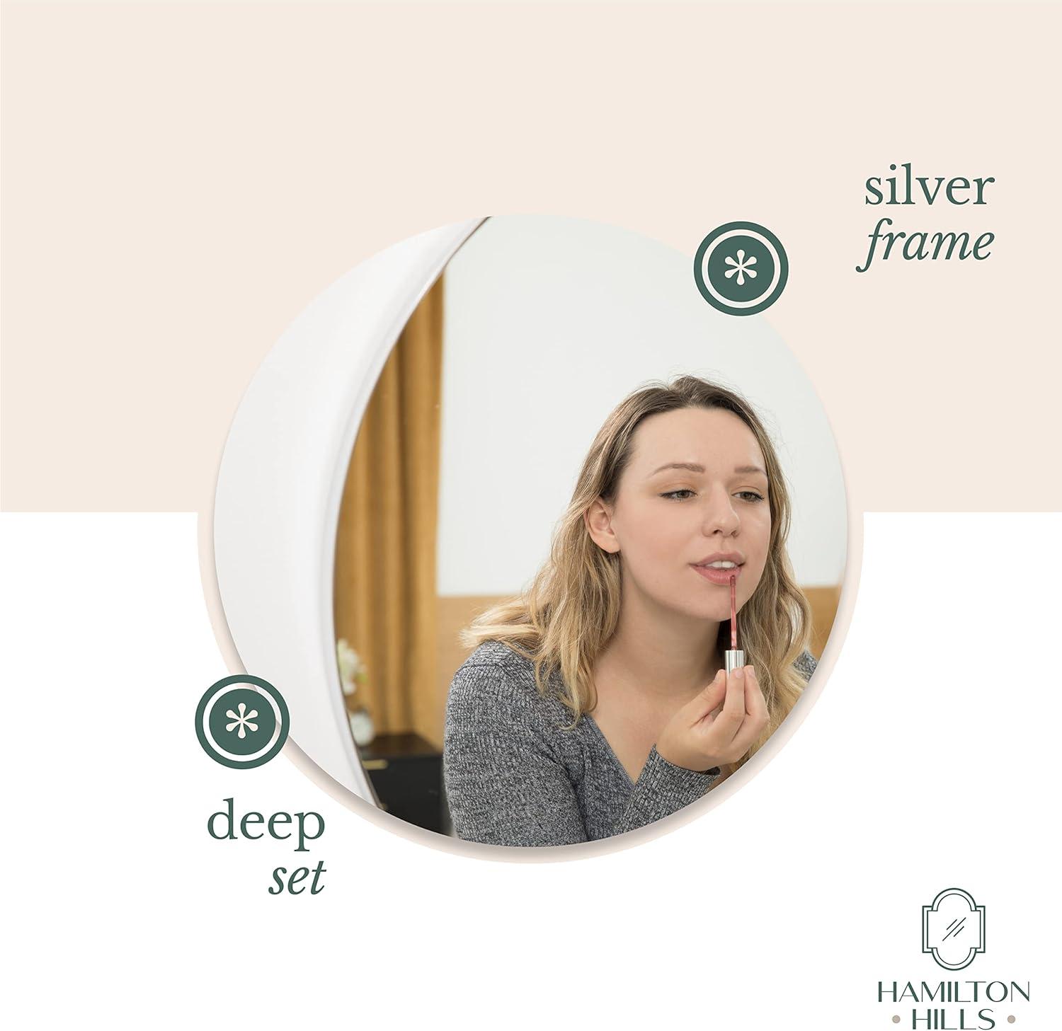 Hamilton Hills 24" Bronze Circle Deep Set Metal Round Frame Mirror Contemporary