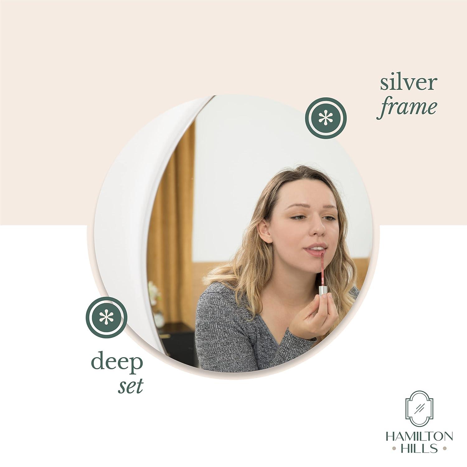 Hamilton Hills 24" Bronze Circle Deep Set Metal Round Frame Mirror Contemporary