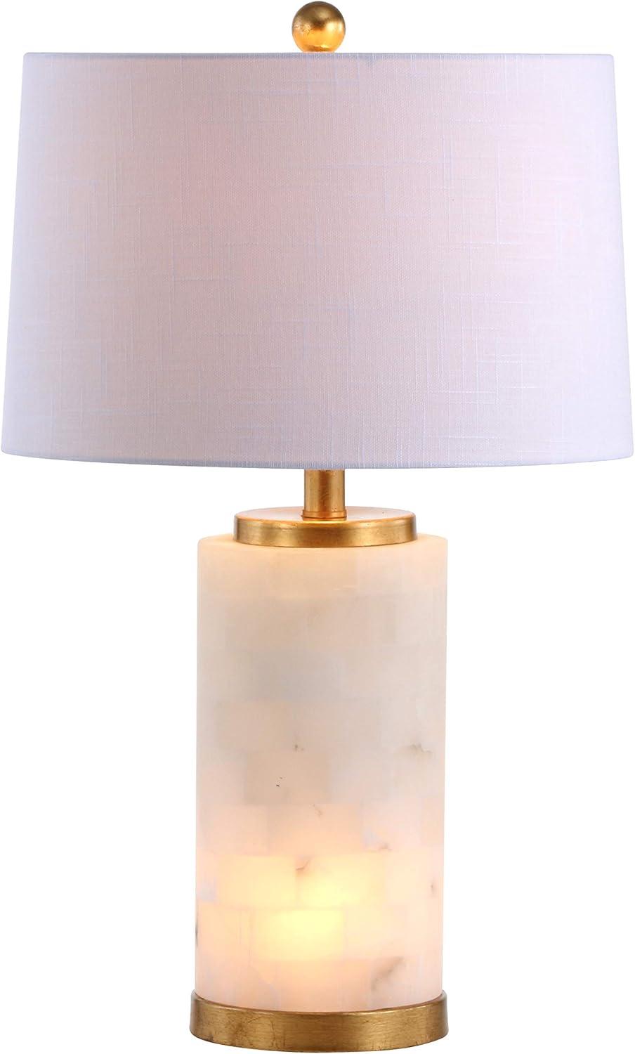 Eliza 25.5" White Alabaster and Gold LED Table Lamp