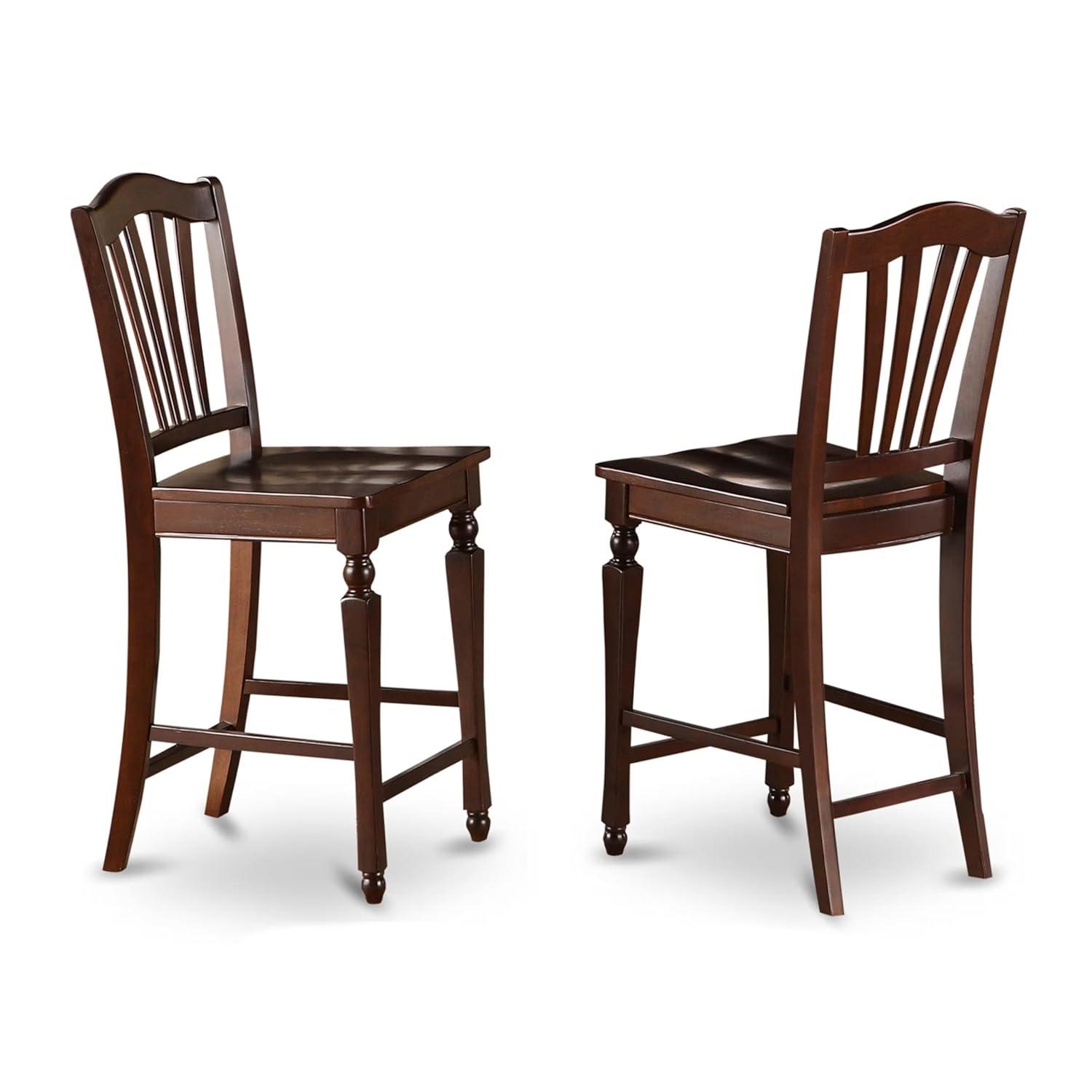East West Furniture Chelsea 7 Piece High Splat Dining Table Set