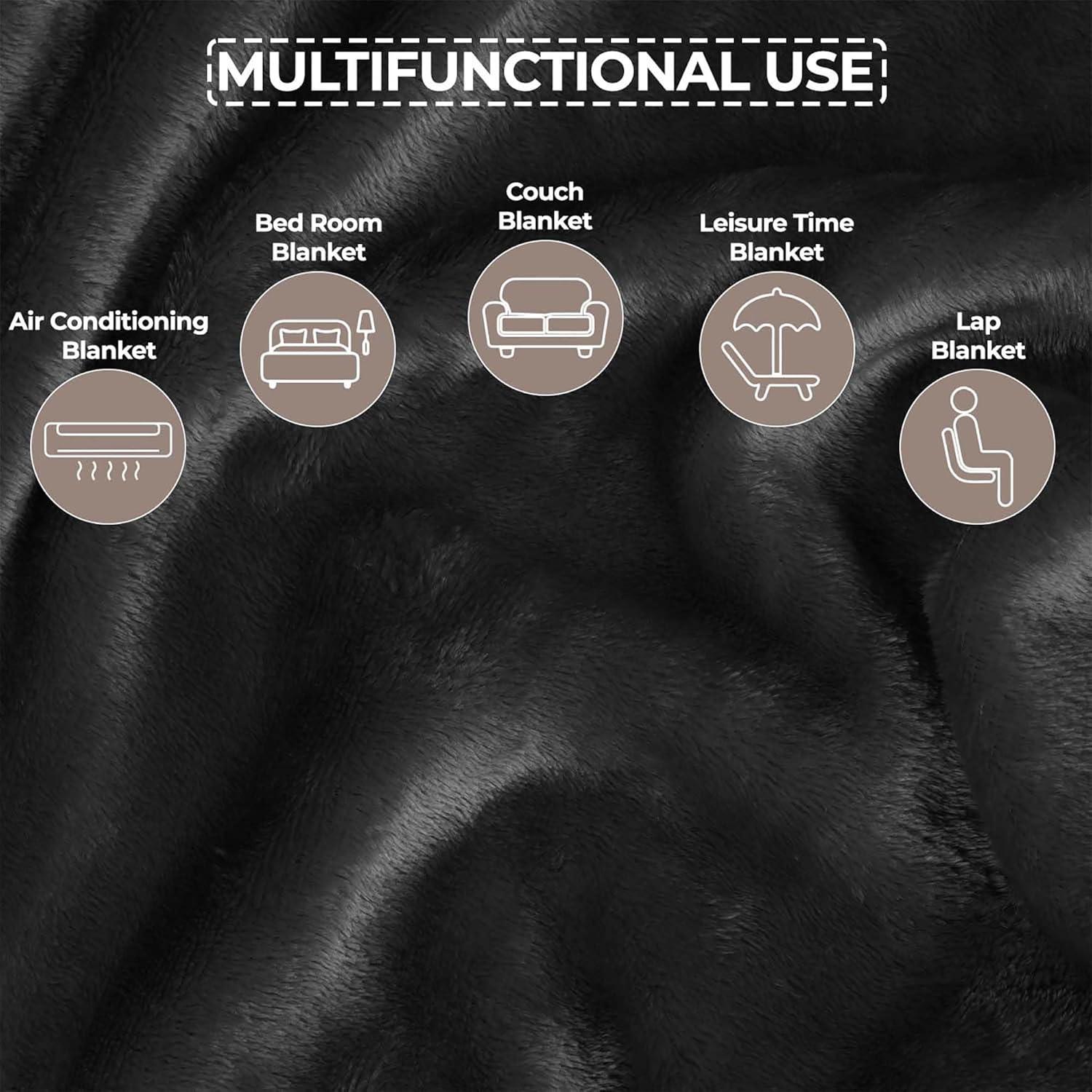 Superior Superior Polka Dots or Solid Fleece Plush Blanket Medium Weight Fluffy Soft Decorative Bedding