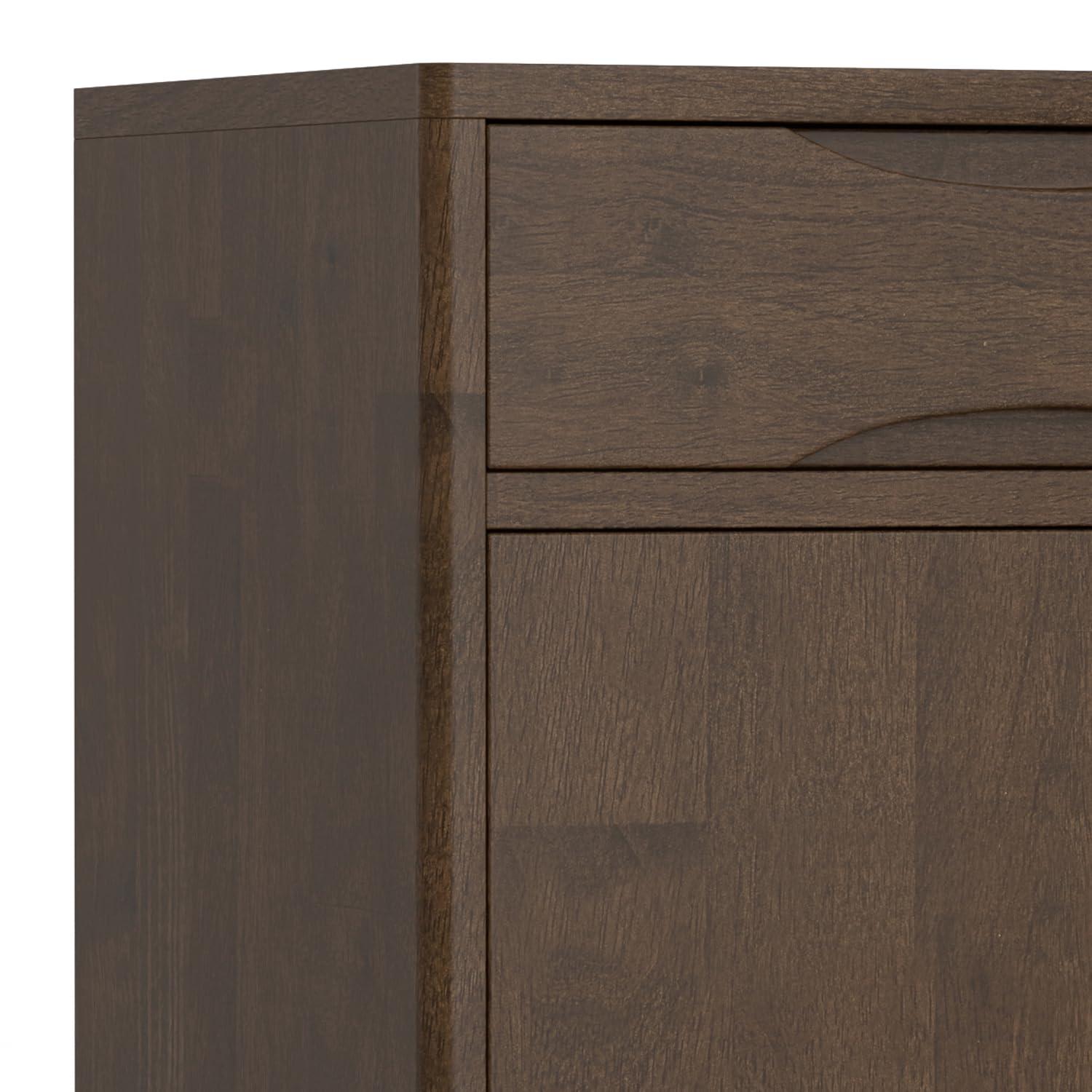 Simpli Home Harper 40"W Solid Wood 2-Shelf Mid-Century Modern Entryway Storage Cabinet with 2 Drawers