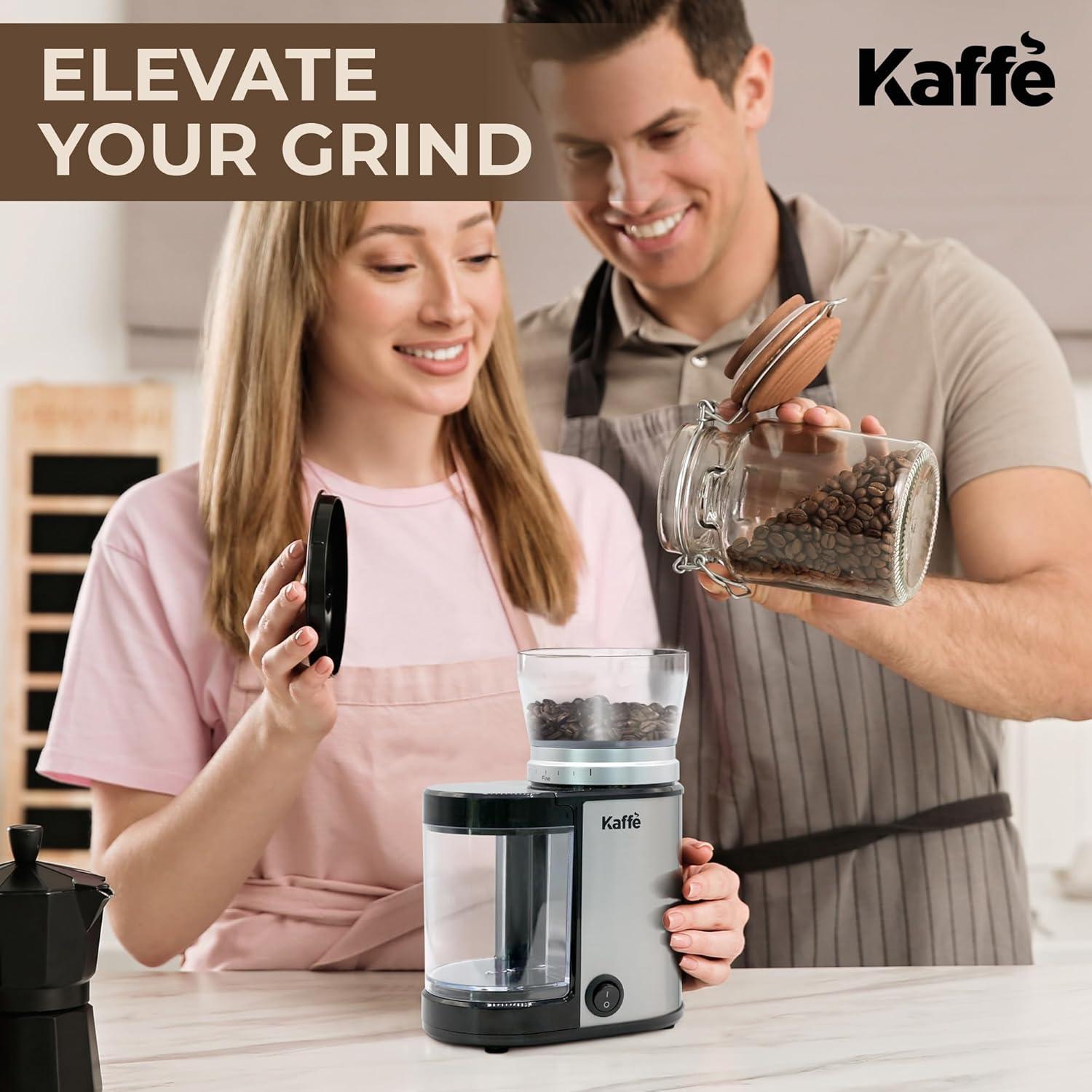 Kaffe Stainless Steel Electric Burr Coffee Grinder with Adjustable Coarseness