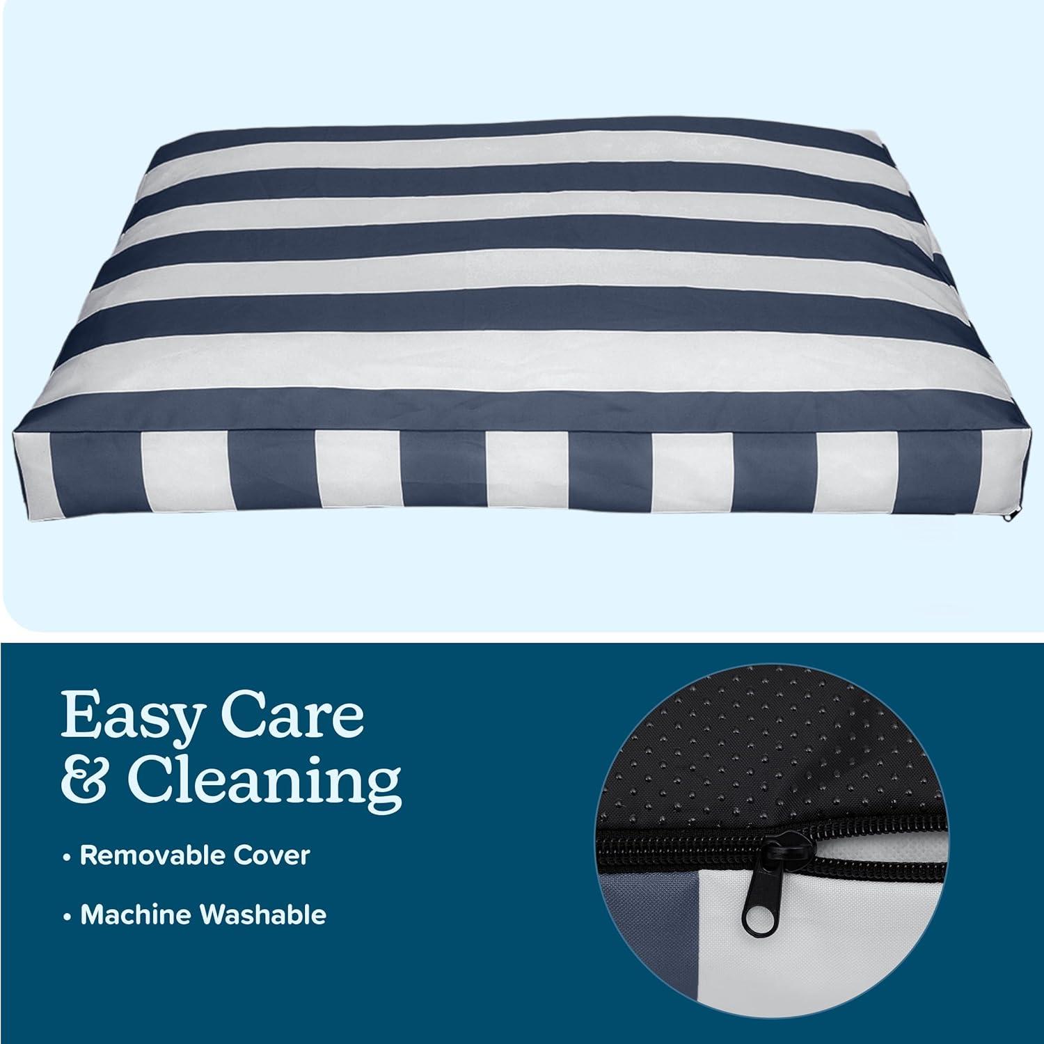Petmaker PETMAKER Dog Bed - Indoor/Outdoor Striped Dog Bed with Removable Washable Cover and Non-Slip Bottom - 36in Medium Pet Bed