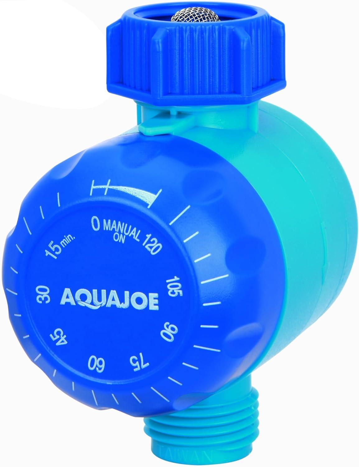 Restored Aqua Joe AJ-WTX2 Set of 2 Manual Water Timers Dual-Zone Coverage 2 Hours Max Timer Built-In Timer Bypass Function (Refurbished)