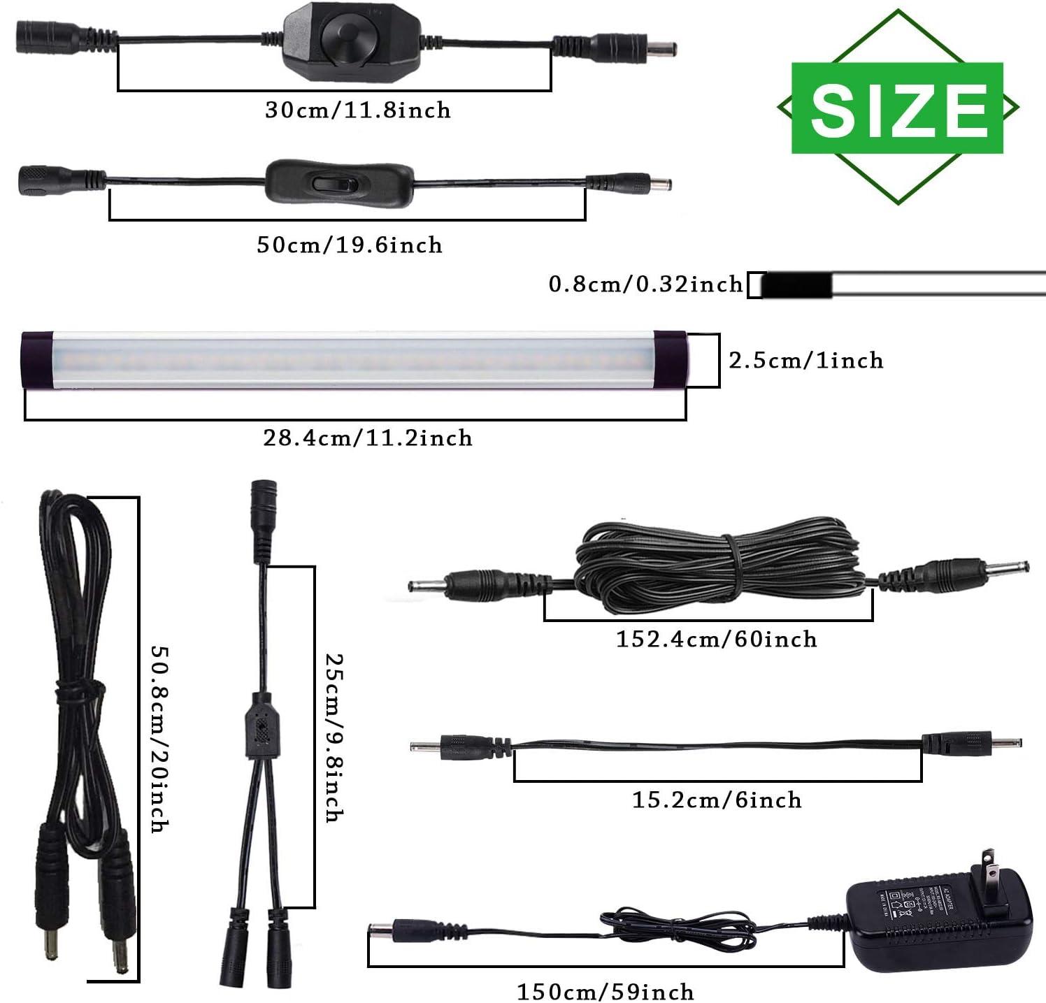 ANTOTEN LED Under Cabinet Lighting Kit - 6 Panel Rigid Bar with Dimmable Switch