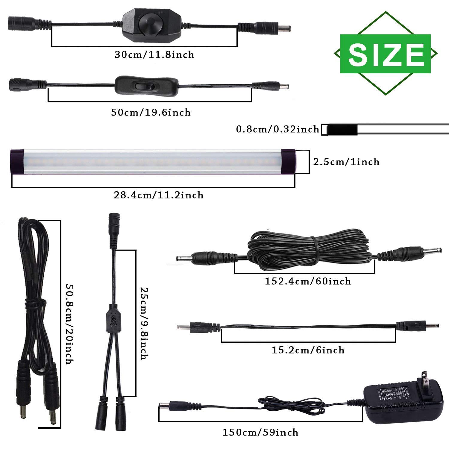 ANTOTEN LED Under Cabinet Lighting Kit - 6 Panel Rigid Bar with Dimmable Switch