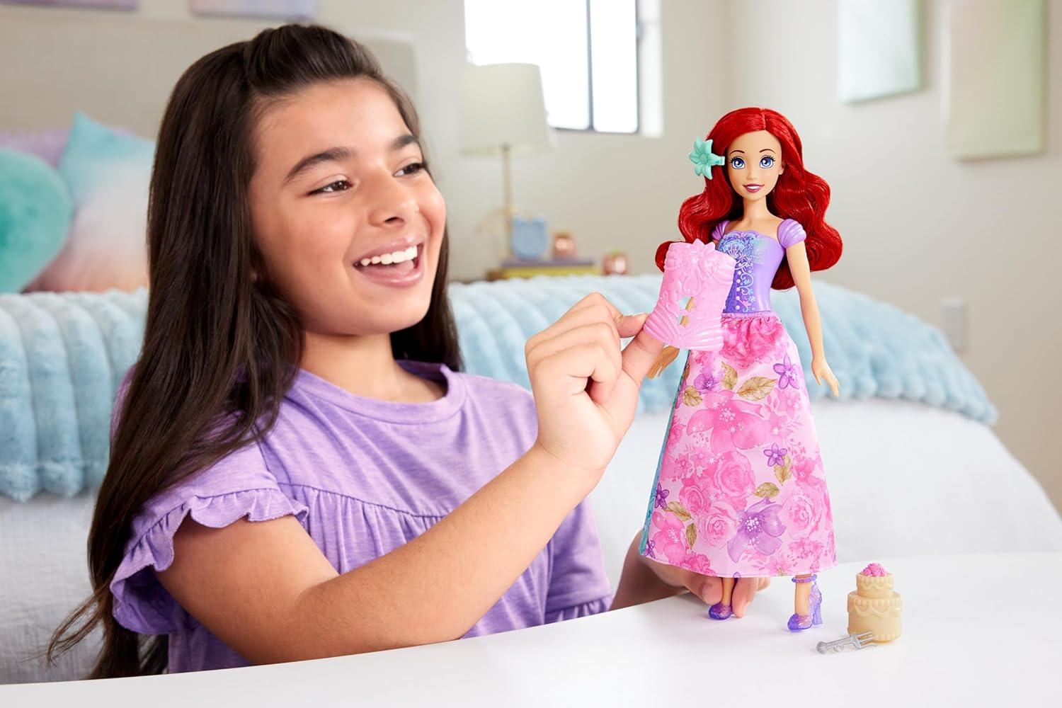 Disney Princess Spin & Reveal Ariel Fashion Doll & Accessories with 11 Surprises