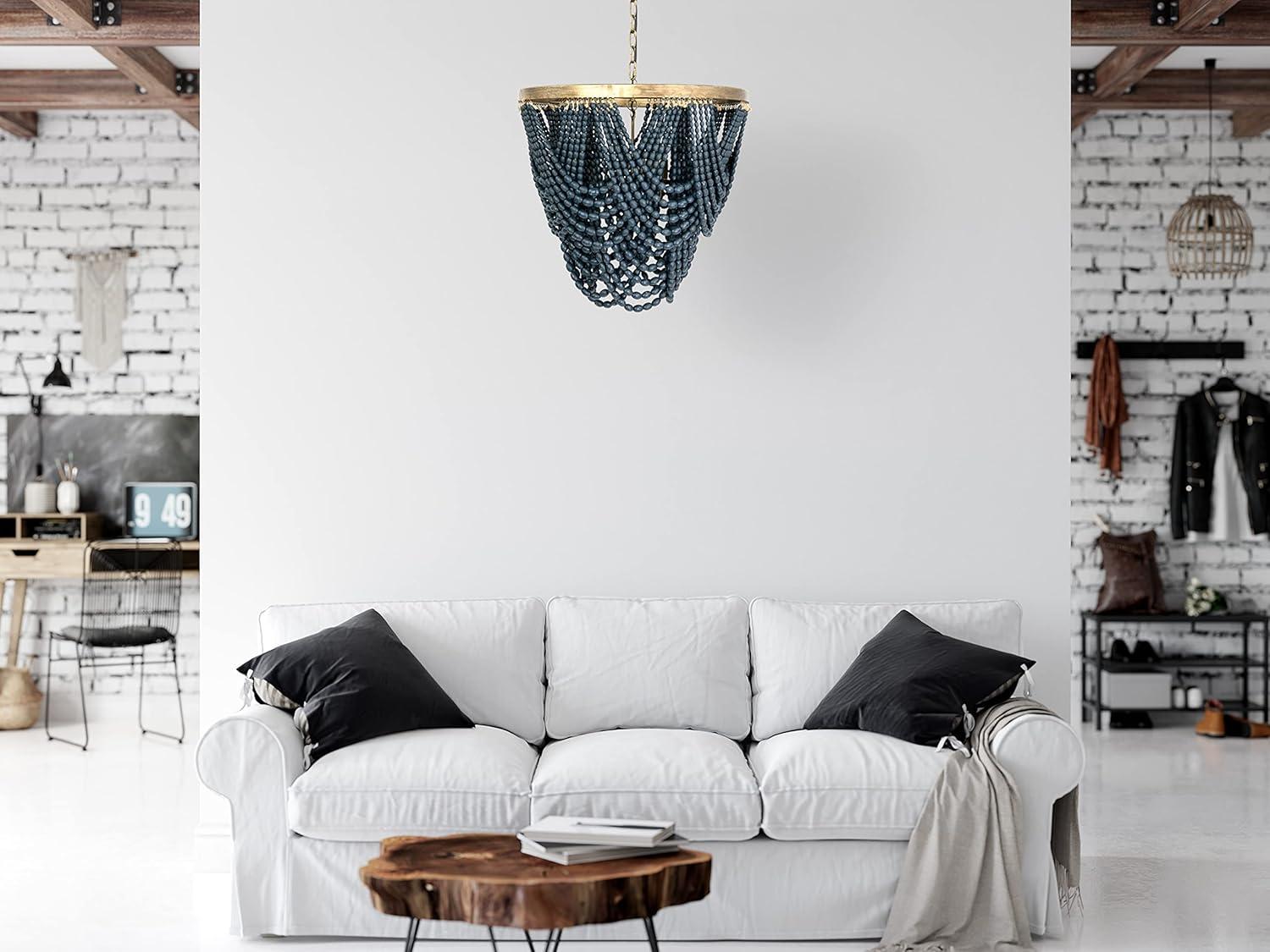 Storied Home Draped Wood Bead Chandelier