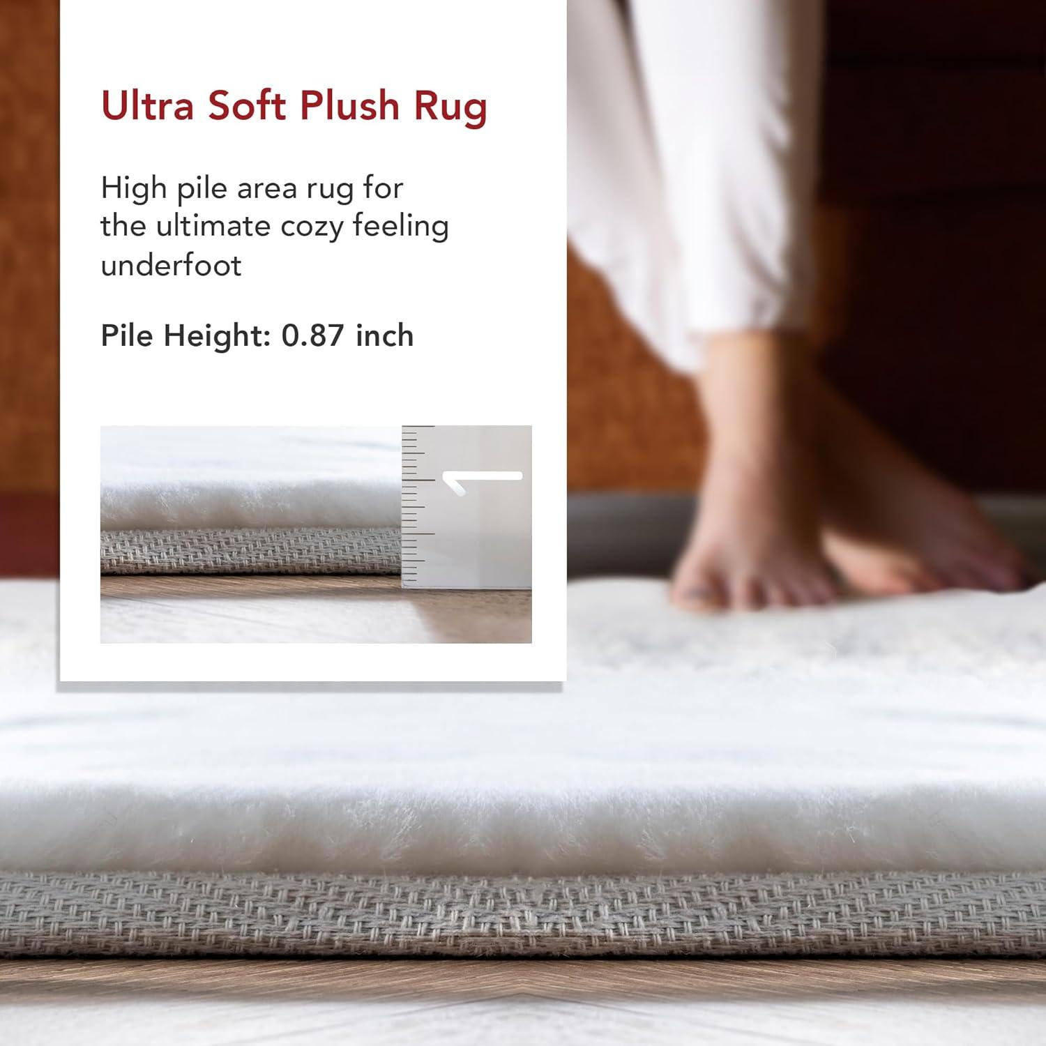 Nuloom Layne Solid 4x6 Indoor Area Rug for Living Room Bedroom Dining Room, White/Ivory