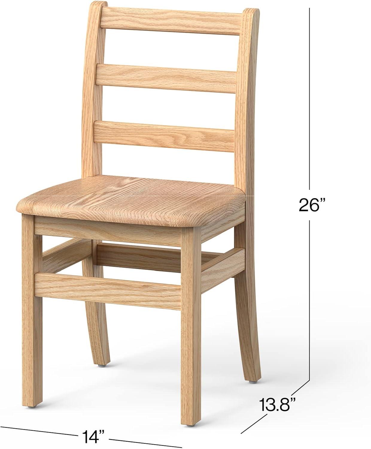 Foundations Little Scholars Sillas Escolares de Madera para Niños Roble Rojo Completamente Ensambladas, Fabricadas en EE. UU., 14", Paquete de 2