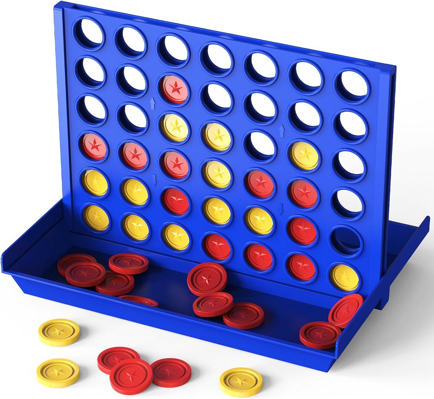 FNNMNNR Four in a Row Line Up 4 Gaming Fun Set  Travel Portable Convenient Size  Classic Fun Educational Family Games