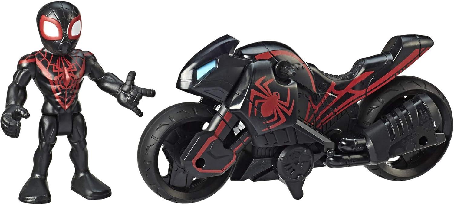 Kid Arachnid Black and Red Action Figure with Motorcycle