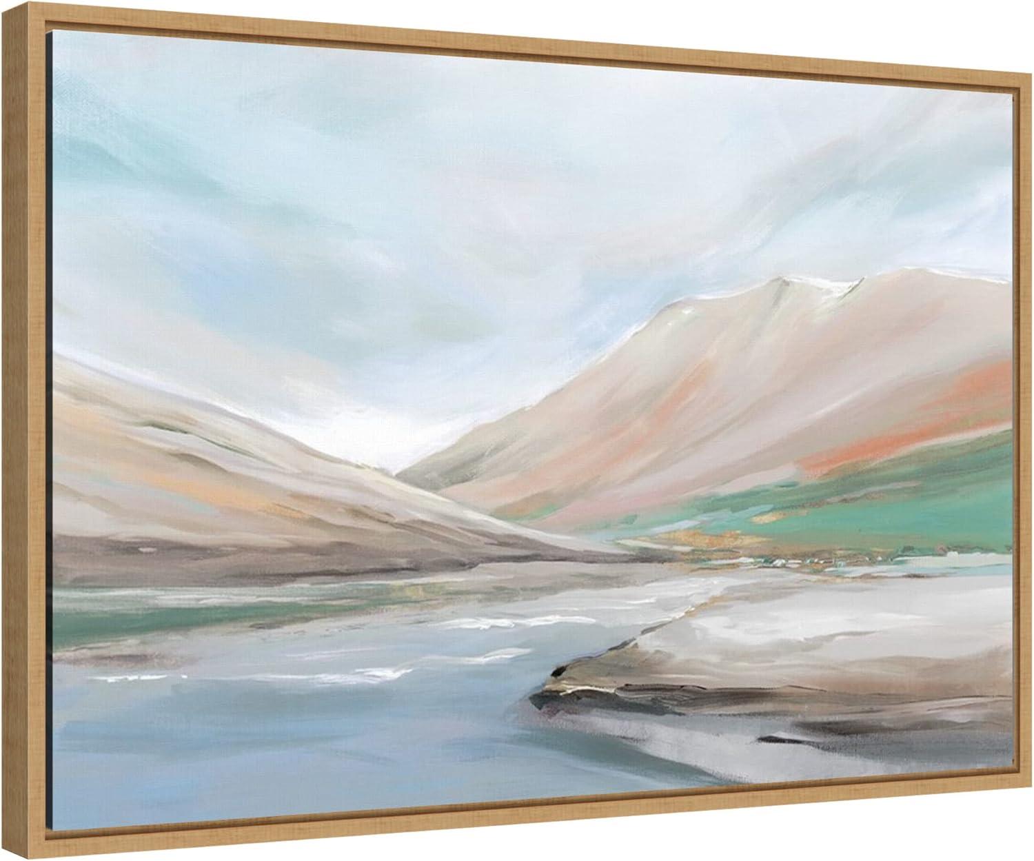 Pastel Landscape Canvas Print with Maple Frame, 23" x 16"