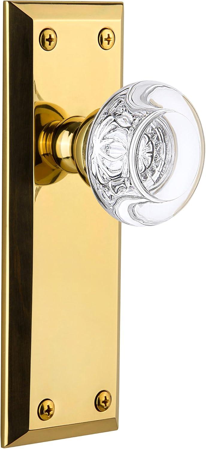 Lifetime Brass Fifth Avenue Plate with Crystal Knob