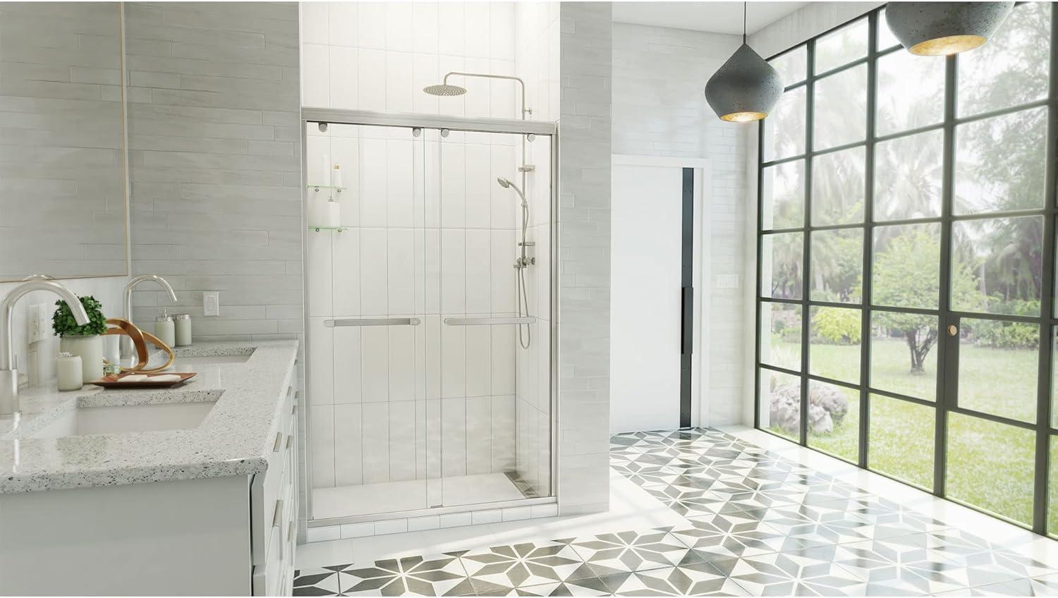 Charisma-X 44" W x 76'' H Bypass Semi-Frameless Shower Door with ClearMax Glass Treatment Technology